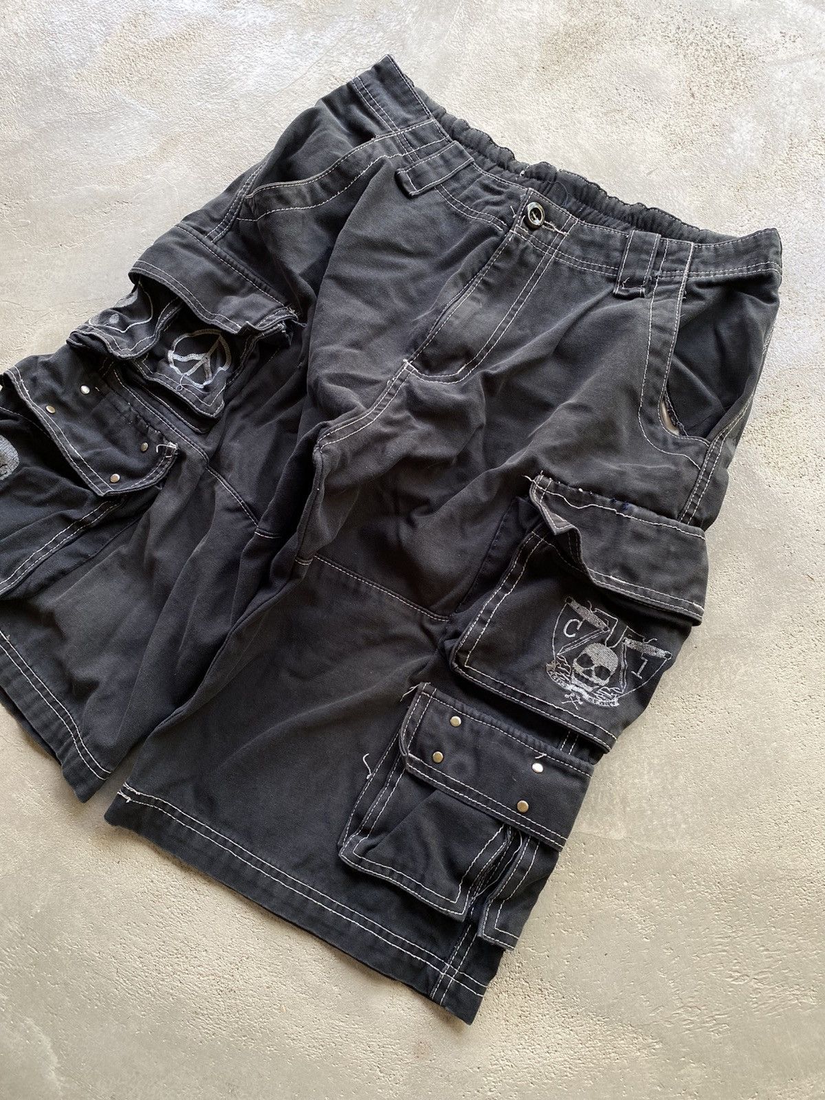 If Six Was Nine × Japanese Brand × Le Grande Bleu (L.G.B.) Rare Design Faded Cargo Multipocket Skull Punk Pants Size US 32 / EU 48 - 7 Thumbnail