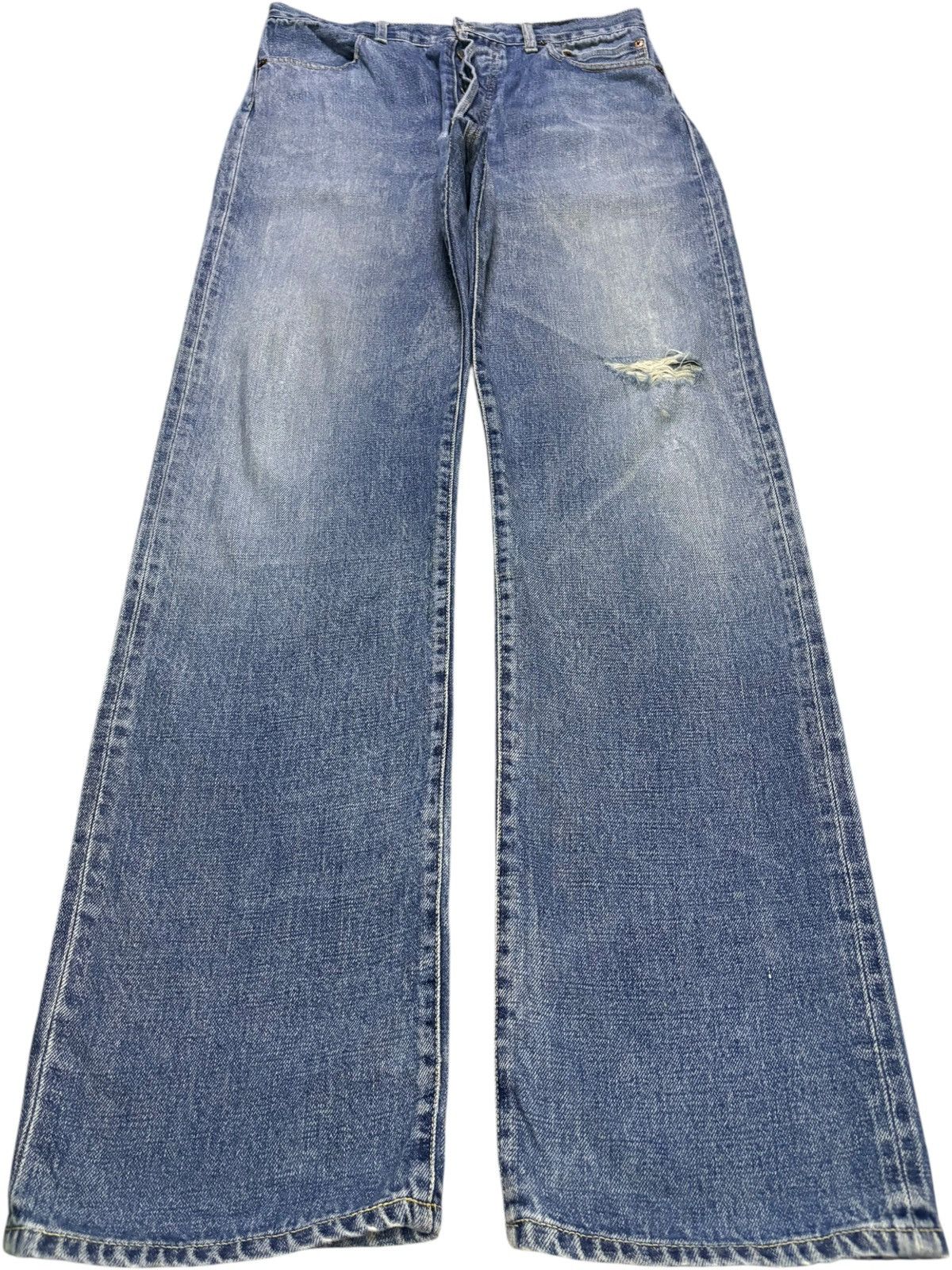 Japanese Brand Vintage Nepenthes Selvedge Distressed Loose Baggy Jeans Size US 30 / EU 46 - 2 Thumbnail