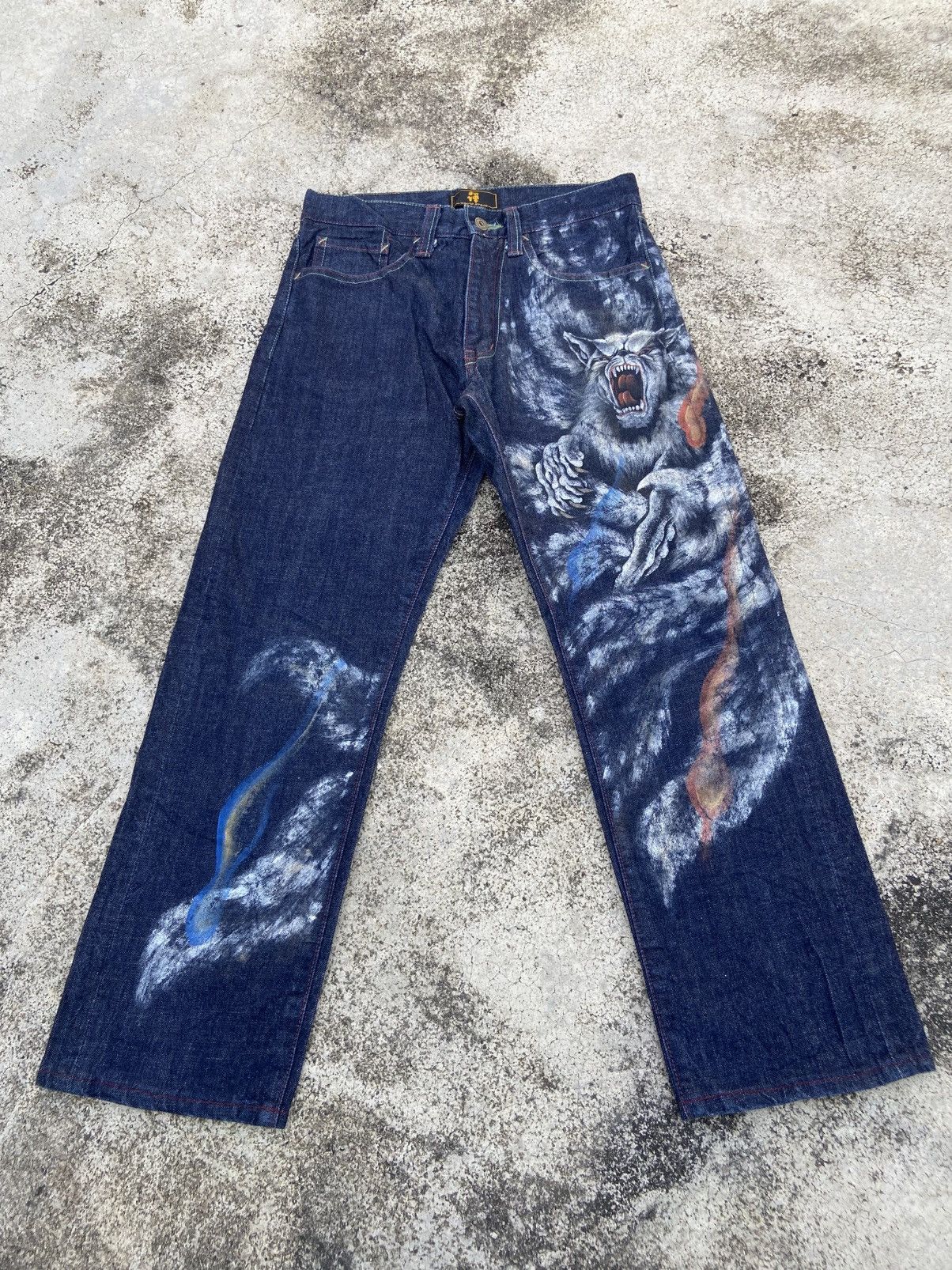 Japanese Brand Zen Kyoto Clothing Shukaku Fox Paint Pant Size US 30 / EU 46 - 1 Thumbnail
