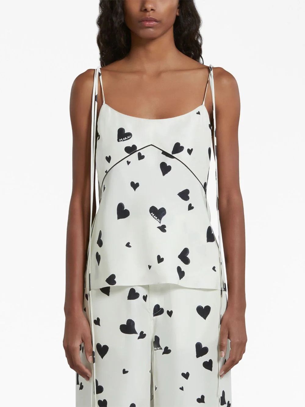 Marni o1w1db10824 Camisole Tops in White Size M / US 6-8 / IT 42-44 - 3 Thumbnail