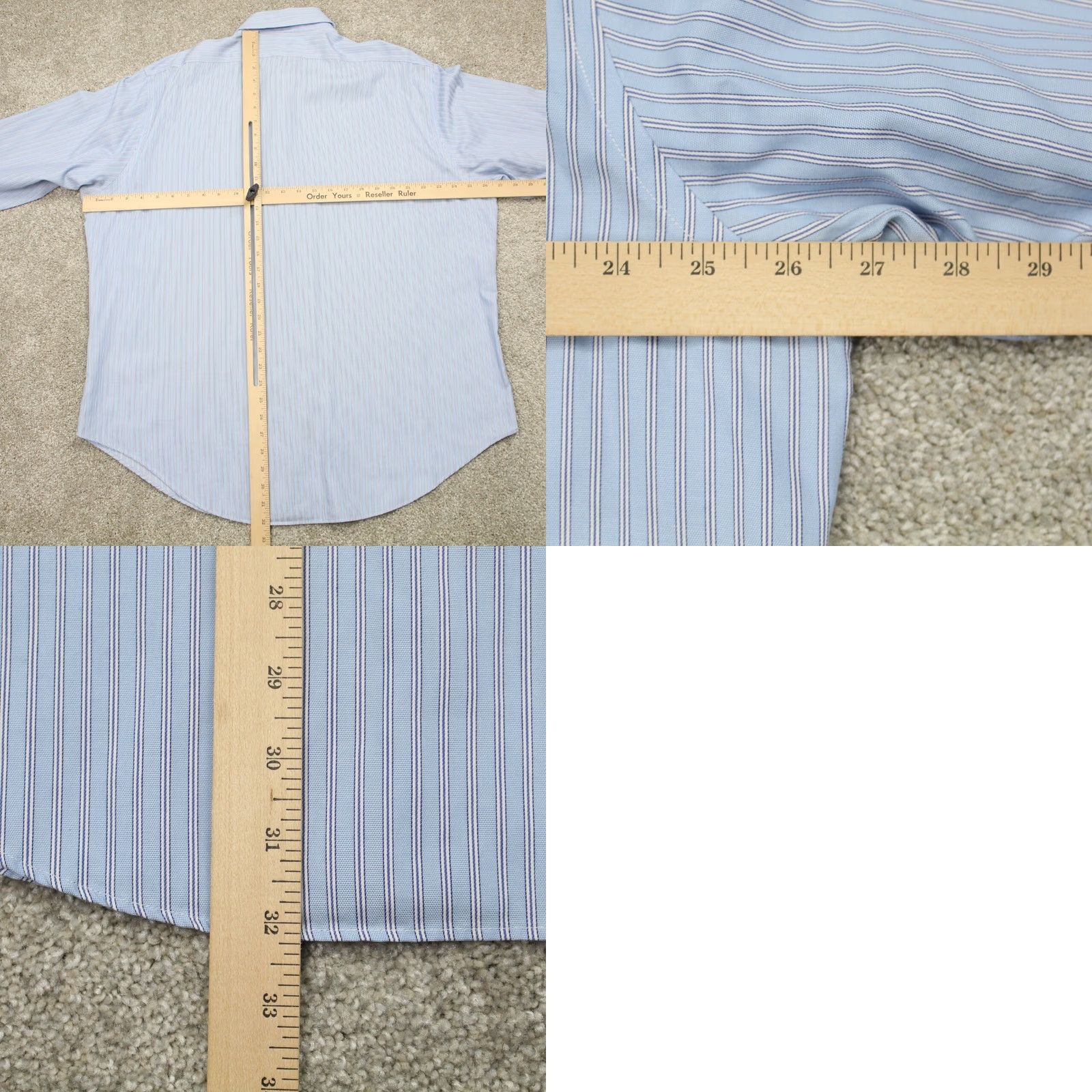 Ralph Lauren LAUREN Ralph Lauren Dress Shirt Mens 17 34/35 Blue Non-Iron 100% Cotton L/S Striped Shirt Men Size 17, 34/35 Blue Classic, Preppy Mens Shirt Size 46R - 8 Thumbnail