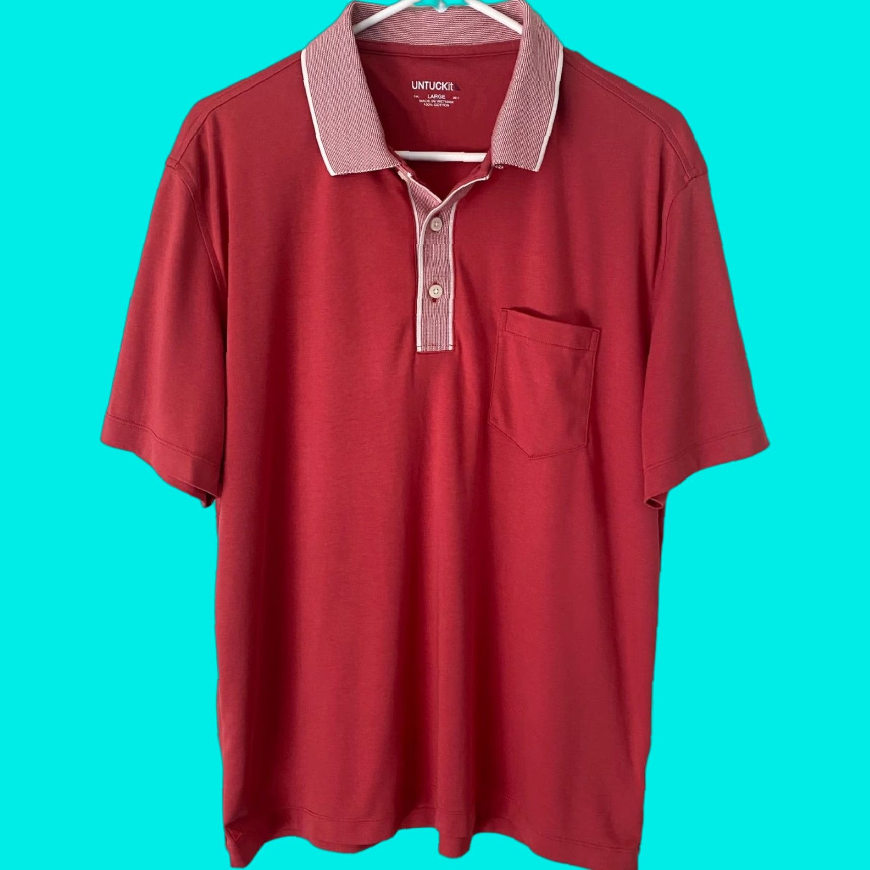 UNTUCKit UNTUCKit Connor Single Pocket Polo Shirt Adult L Red Short-Sleeve Golf Mens Size US L / EU 52-54 / 3 - 1 Thumbnail