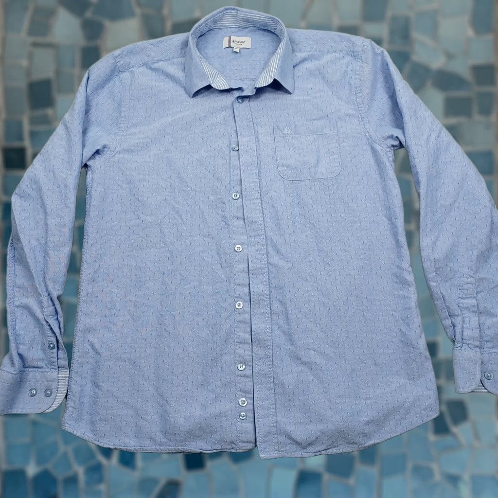Vintage Ponant Shirt Mens Large Blue Button Up Long Sleeve Preppy Size US L / EU 52-54 / 3 - 1 Thumbnail