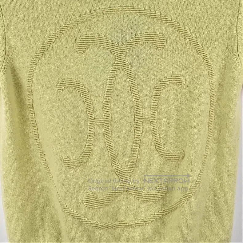Hermes Hermes Yellow Jacquard Cashmere Crew Neck Short Sleeve T-S Size XS / US 0-2 / IT 36-38 - 4 Thumbnail