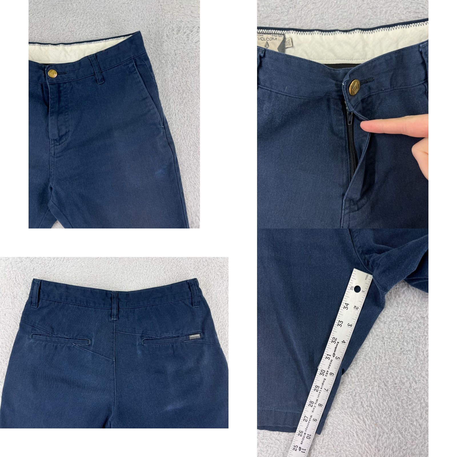 Volcom Volcom Shorts Men 28 Blue Cotton Blend Twill Skateboard Casual Men’s Shorts, Regular Fit, 5-Pocket, Canvas, Chino Style, Blue Volcom, Skate Theme, 28 Size US 28 / EU 44 - 8 Thumbnail