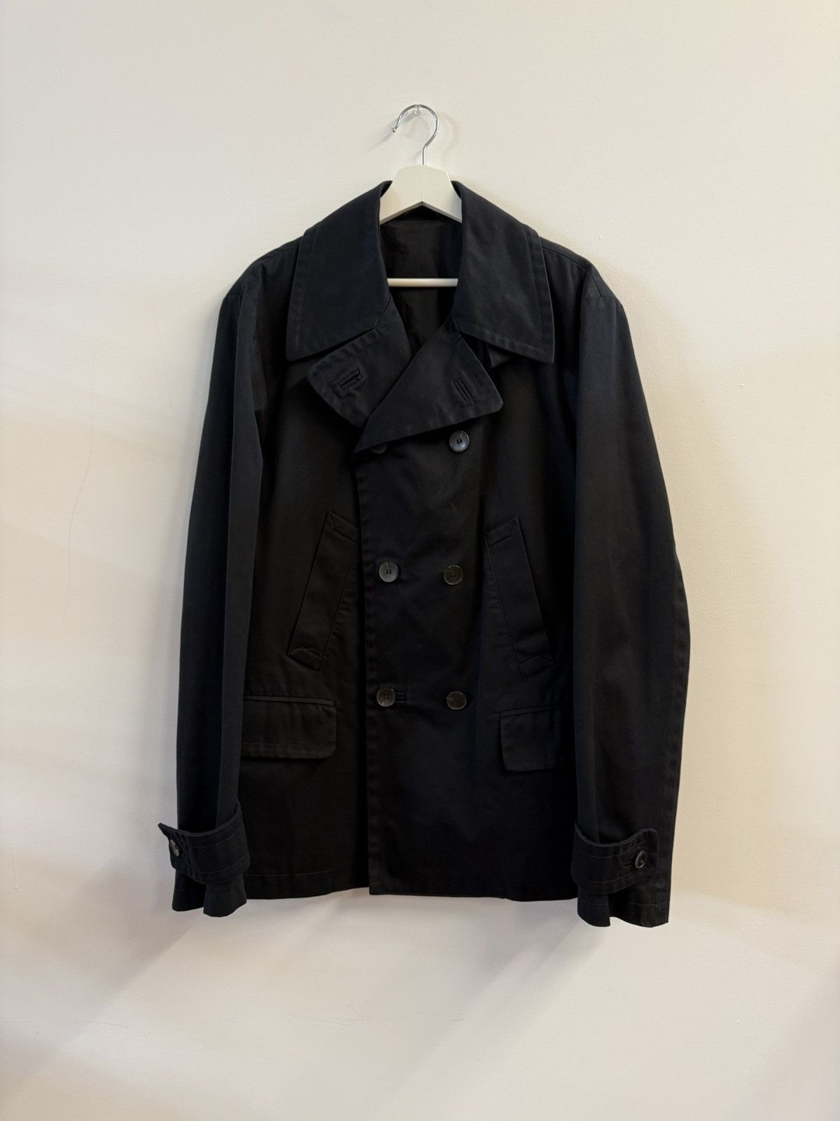 Gucci GUCCI-Black 100% Cotton Double-Breasted Jacket-Field Coat XL Size US L / EU 52-54 / 3 - 1 Thumbnail