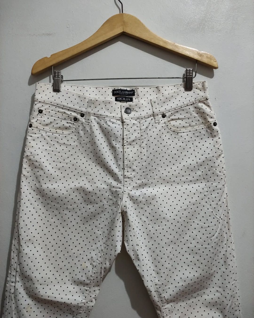 Dolce & Gabbana Dolce & Gabbana Sicilia Polka Dot Cotton Pants Size US 33 - 14 Thumbnail
