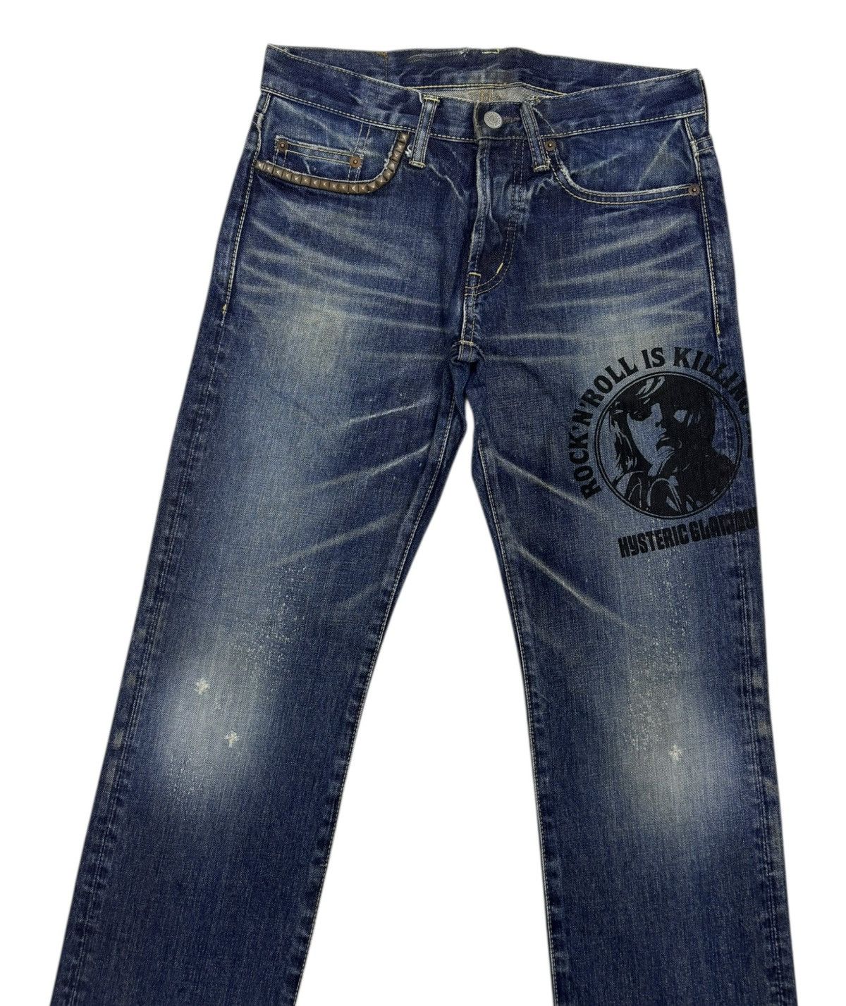 Hysteric Glamour × Japanese Brand × Undercover Hysteric Glamour Rock N Roll Is Killing Me Studded Jeans Size US 29 - 4 Thumbnail