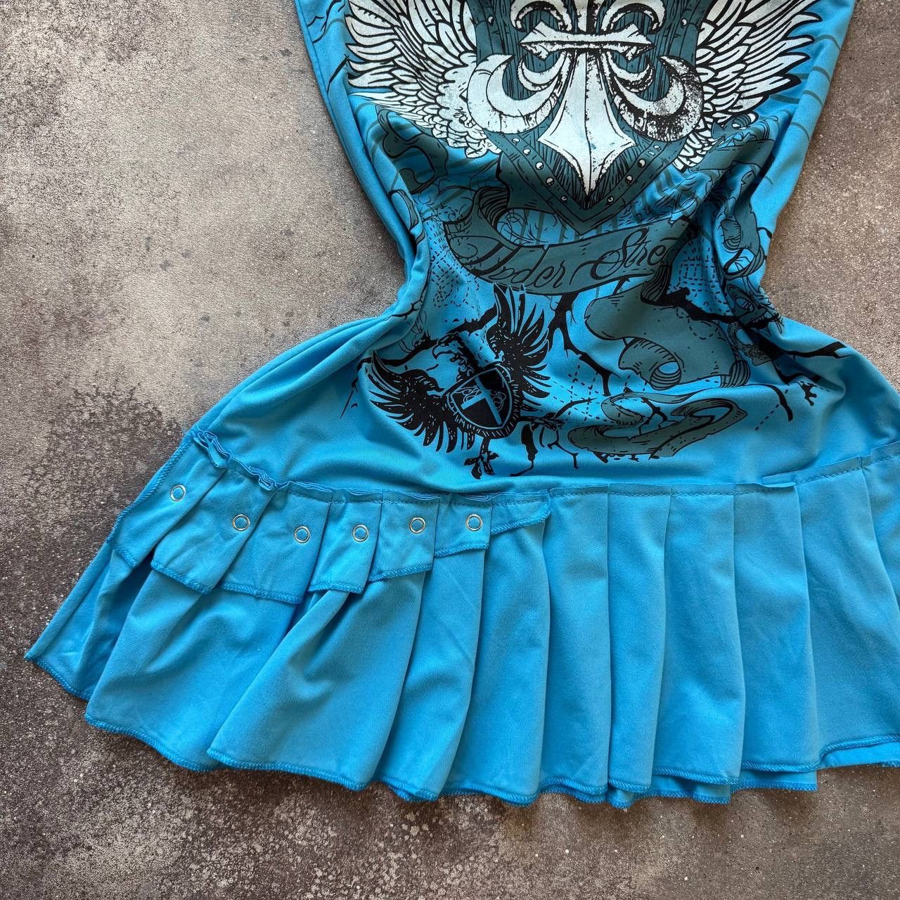 20471120 Amazing Y2K Vintage Gothic Punk Mini Dress Size M / US 6-8 / IT 42-44 - 4 Thumbnail