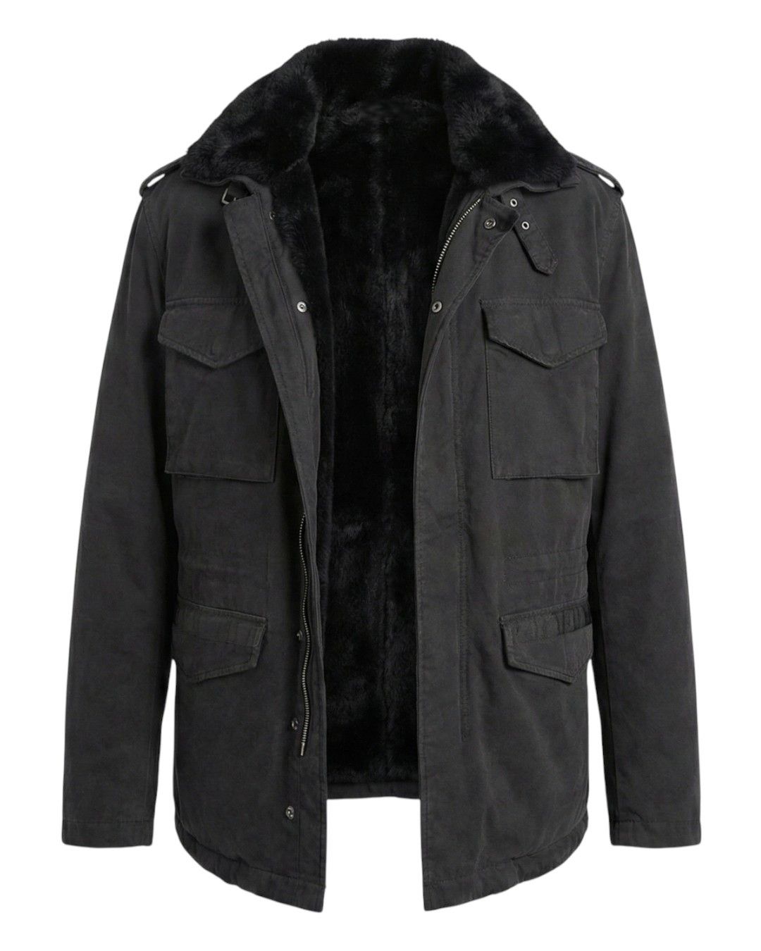 RARE 2 IN 1 FAUX FUR VELVET ARMY JACKET