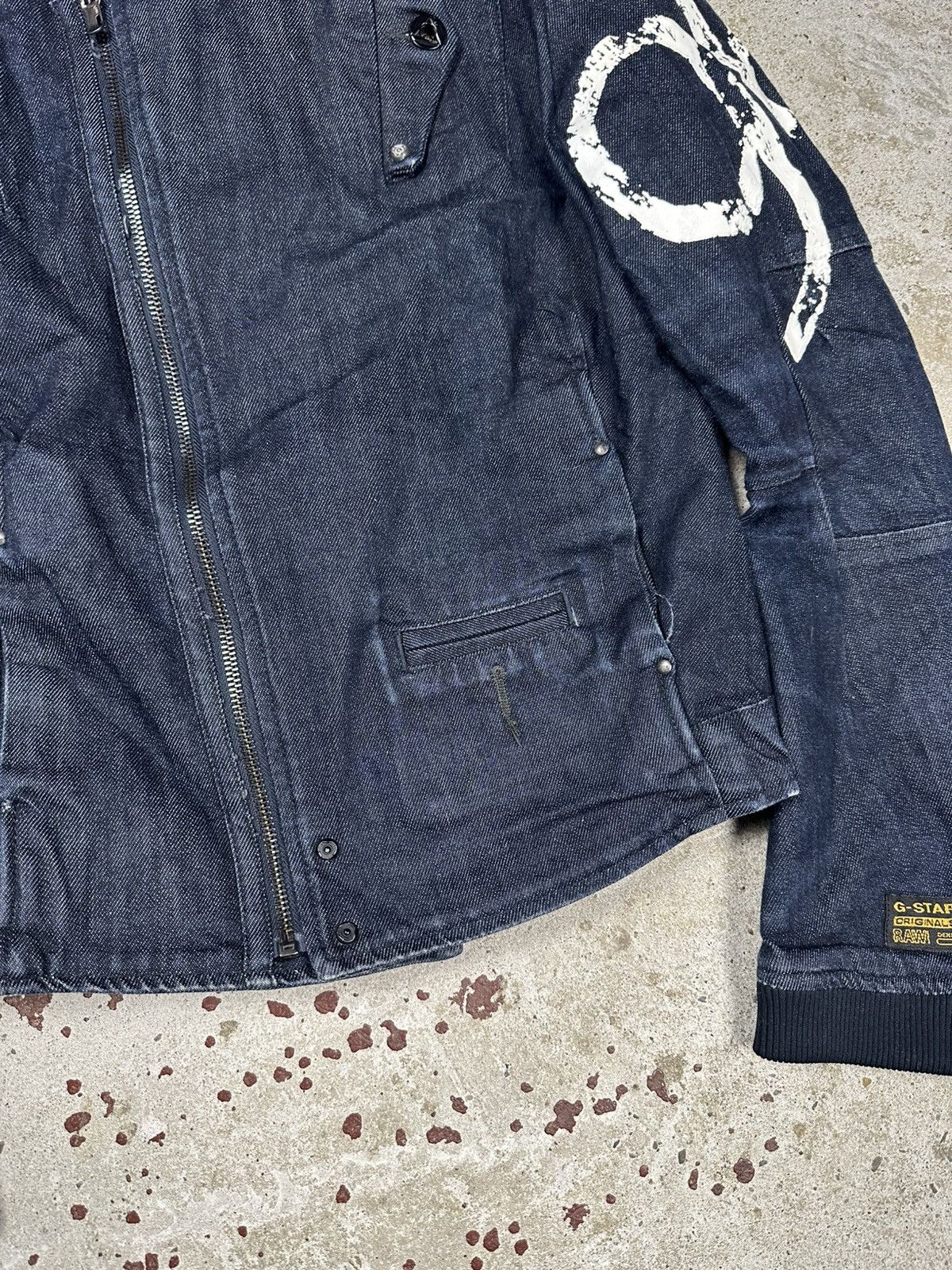 G-Star × Japanese Brand × Vintage Vintage Y2K G Star Raw Tentic Bomber Denim Jacket Biker Moto Size US XXS / EU 40 - 6 Thumbnail