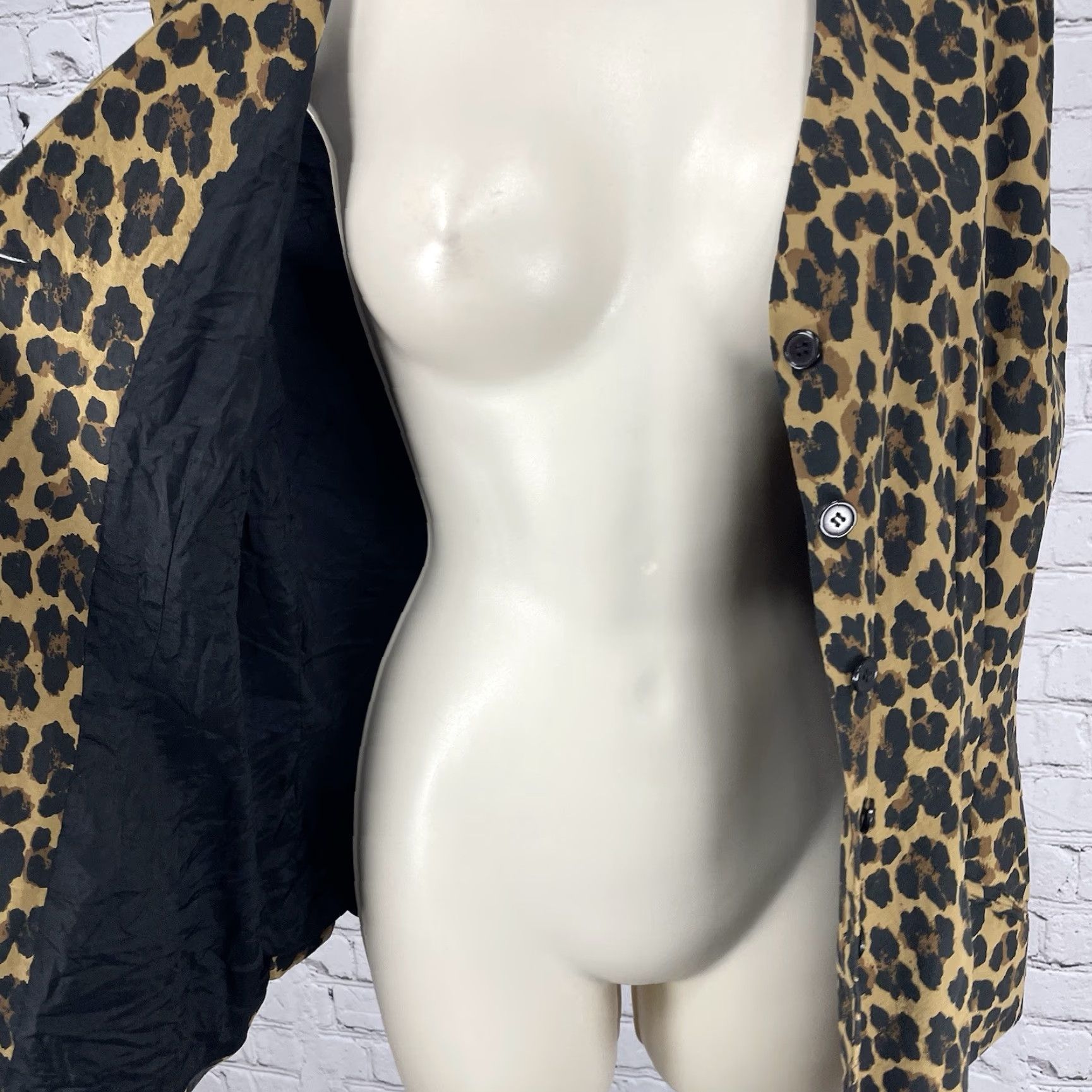 Bloomingdale’s Vest Shirt 10 Multicolor Leopard 100% Silk Button Up Lined Top Women (Regular) Vintage No
