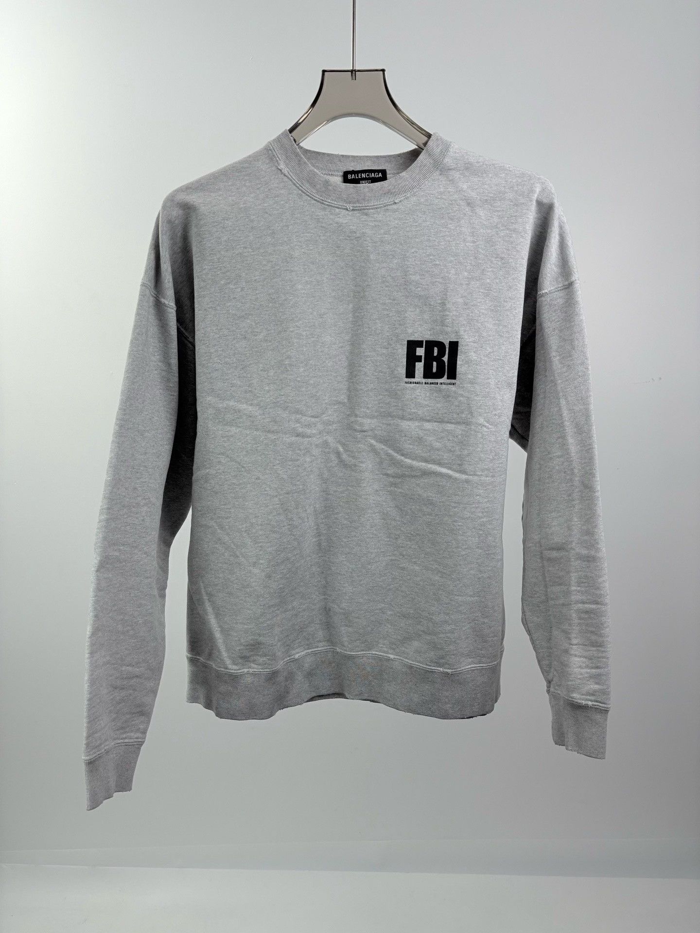 Balenciaga BALENCIAGA FBI Gray Long-sleeve Sweatshirt Size US XS / EU 42 / 0 - 1 Thumbnail