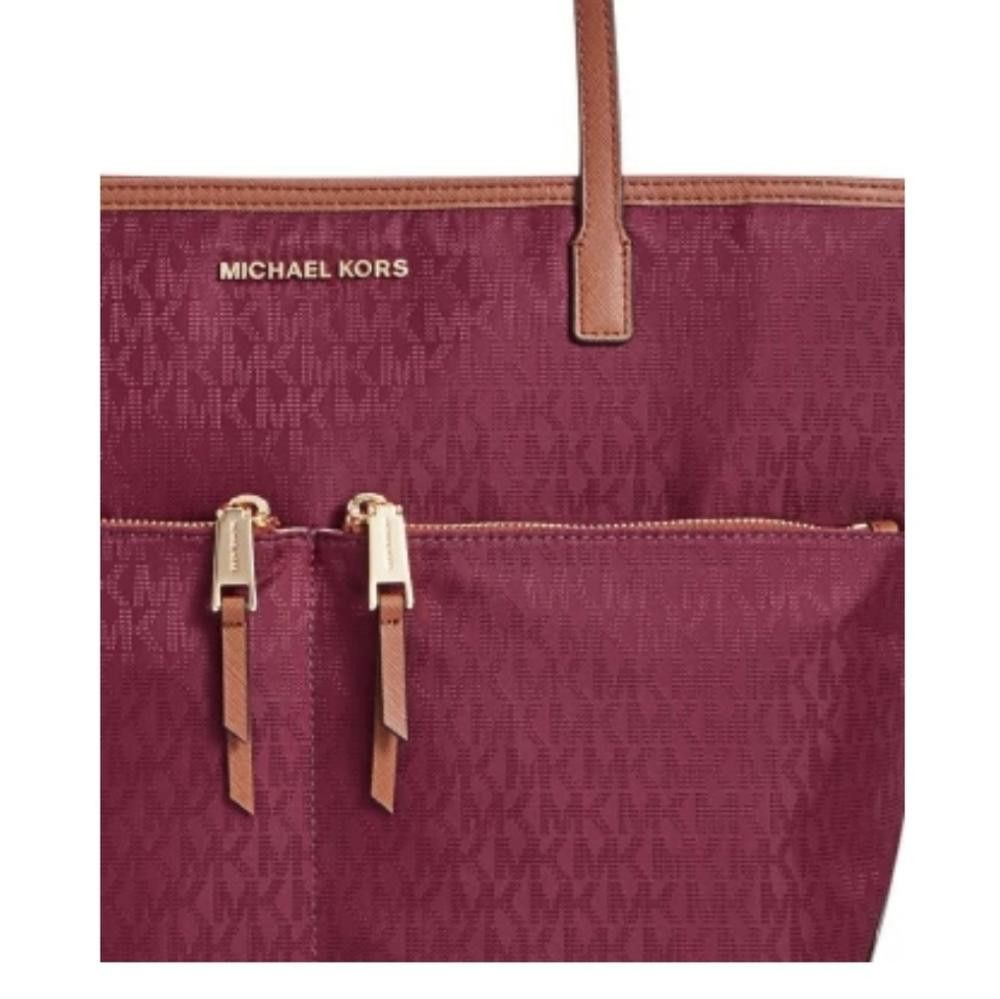 Michael Kors Michael Kors Pocket Nilon Tote Merlot/Gold Style Size ONE SIZE - 7 Thumbnail