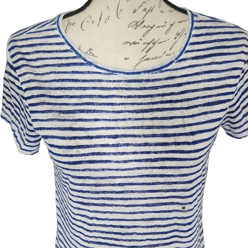 Express Express Women's Size Medium Blue White Striped Burnout Short Size M / US 6-8 / IT 42-44 - 6 Thumbnail