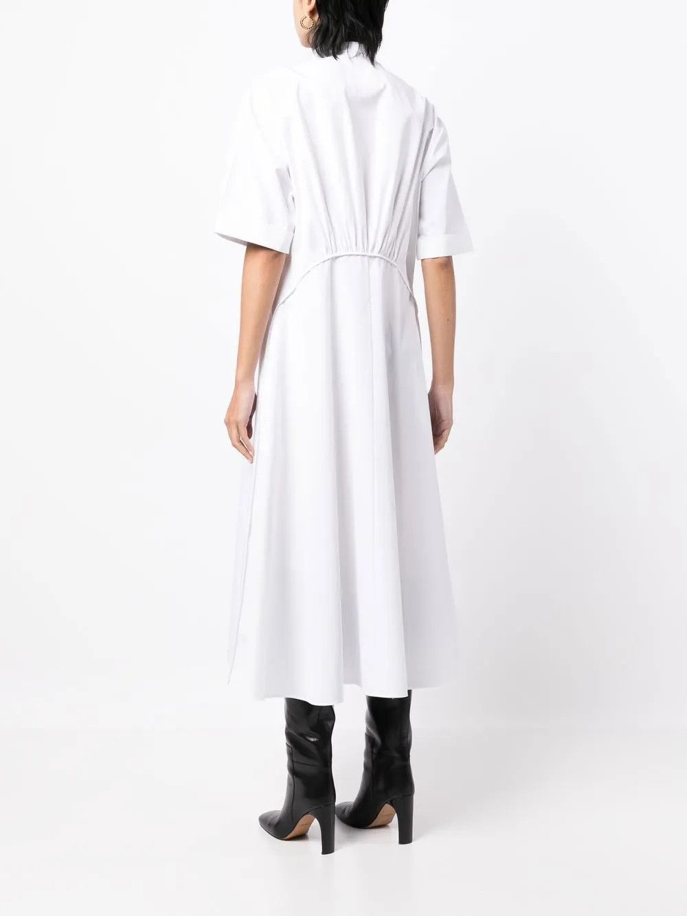 Jil Sander o1y0925 Midi Dress in White Size XS / US 0-2 / IT 36-38 - 5 Thumbnail