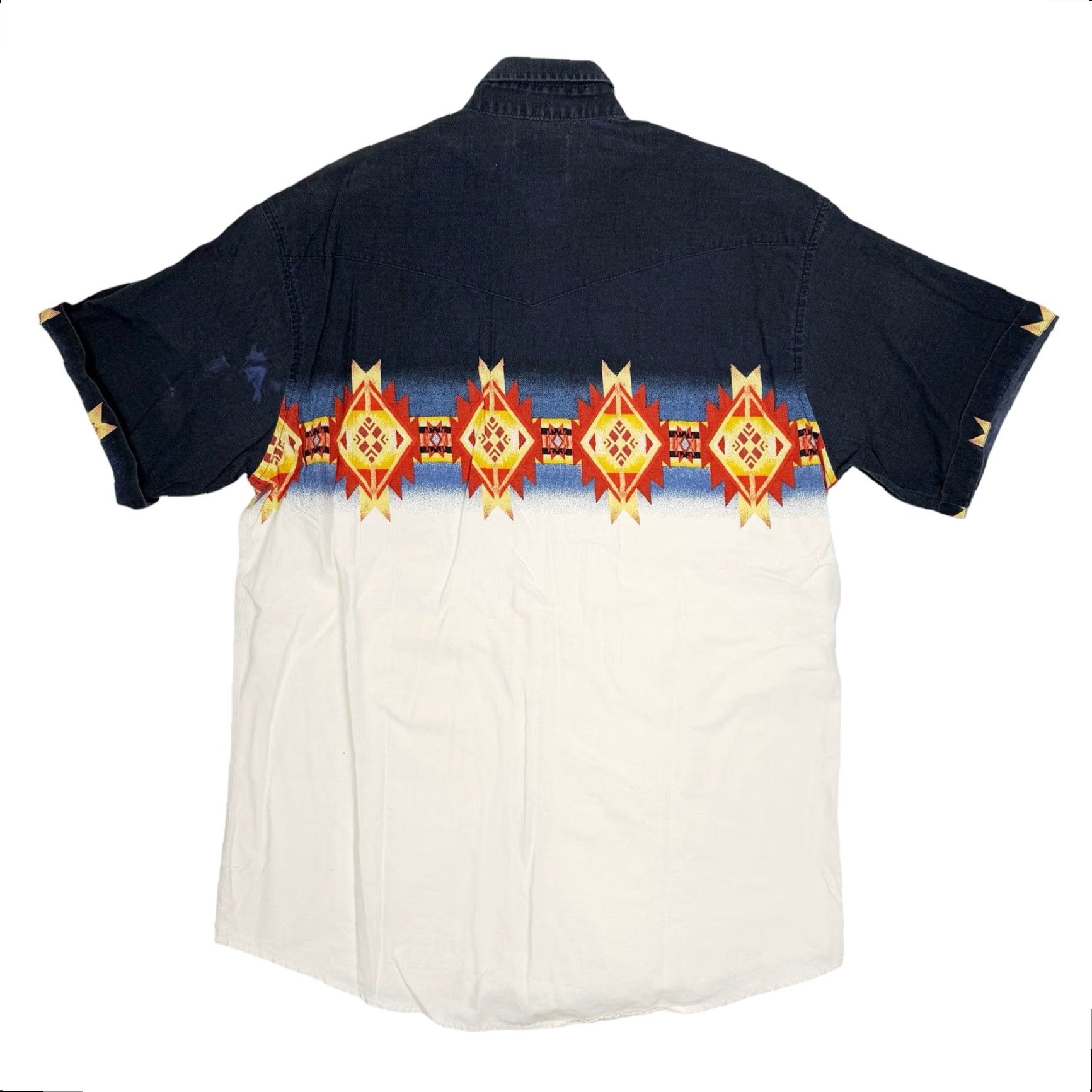 Wrangler VINTAGE Wrangler Western Southwestern Short Sleeve Snap Button Up Shirt Mens Large Size US L / EU 52-54 / 3 - 5 Thumbnail