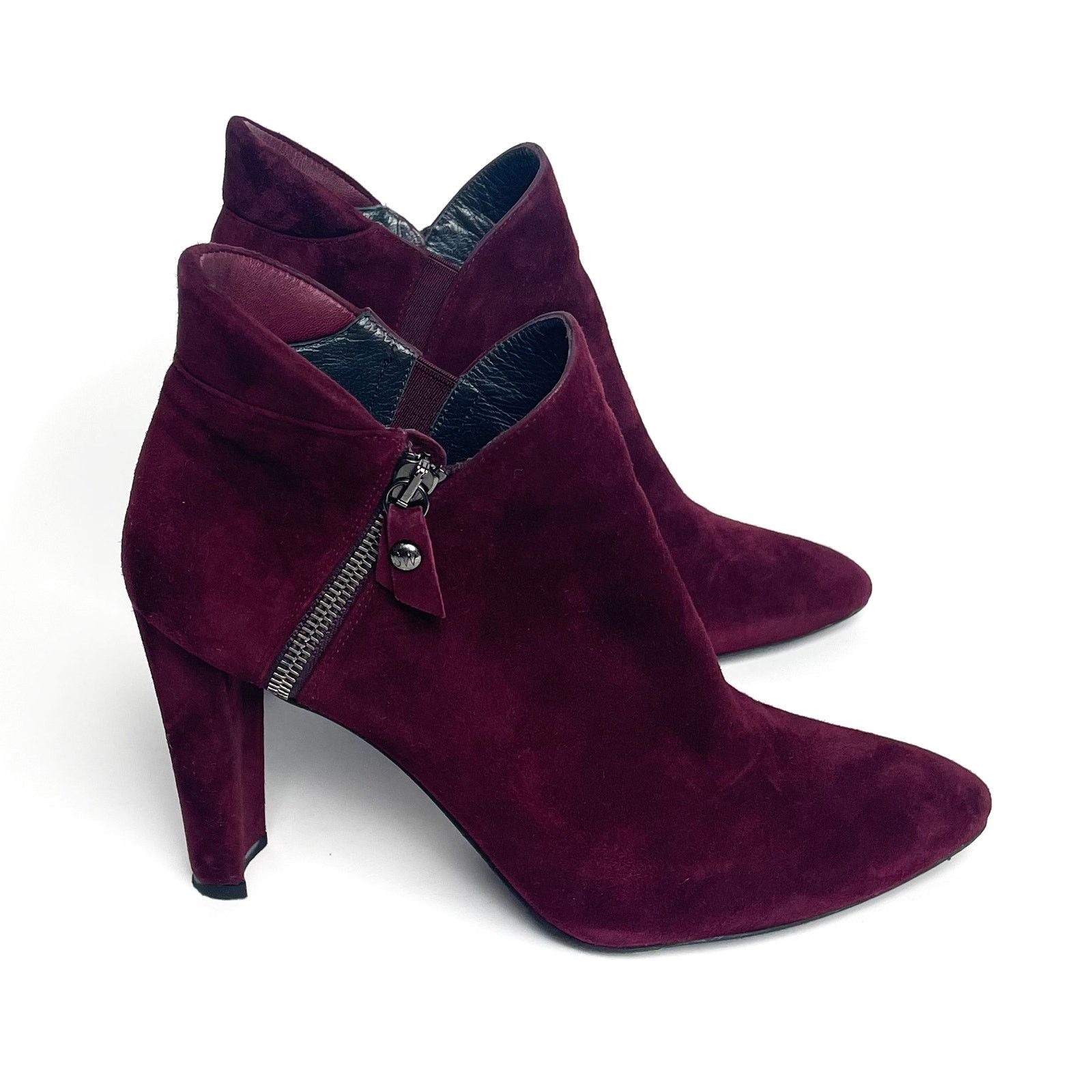 Stuart Weitzman Purple Suede Pumps (Zip up - Bordeaaux Suede) Size US 8.5 / IT 38.5 - 1 Thumbnail