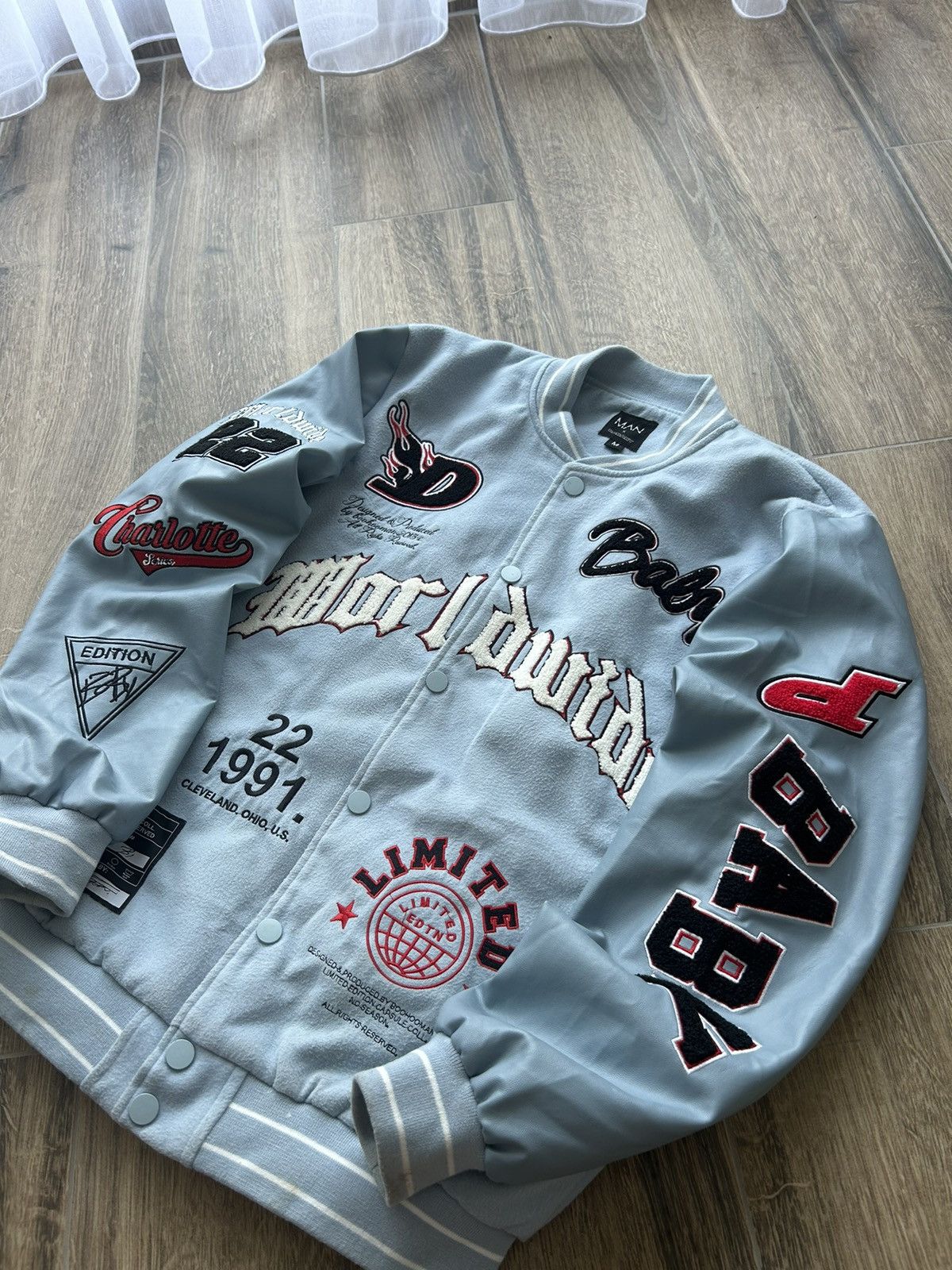 Rap Tees 😍Dababy x Man wilson worldwide varsity jacket mens racing Size US M / EU 48-50 / 2 - 3 Thumbnail