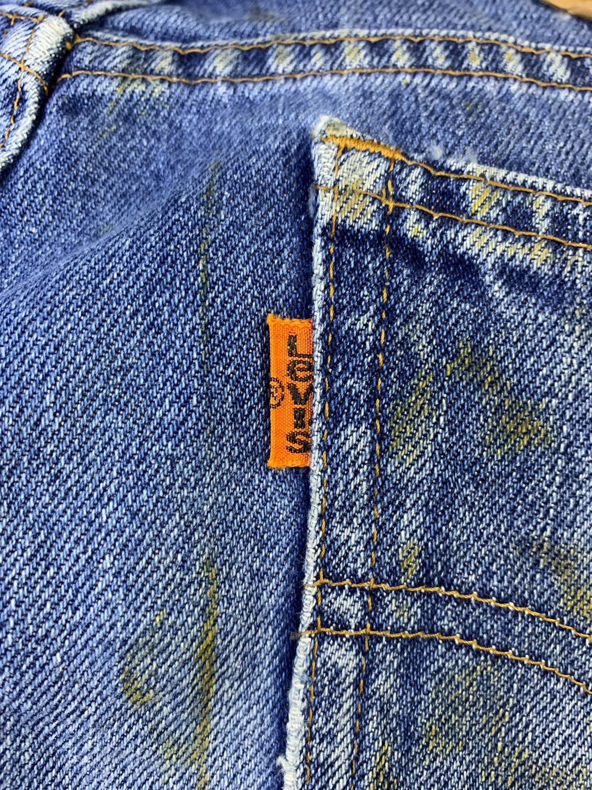 Levi's Vintage 80s Levis 605 Orange Tab Blue Wash Distressed Jeans Size US 30 / EU 46 - 9 Thumbnail