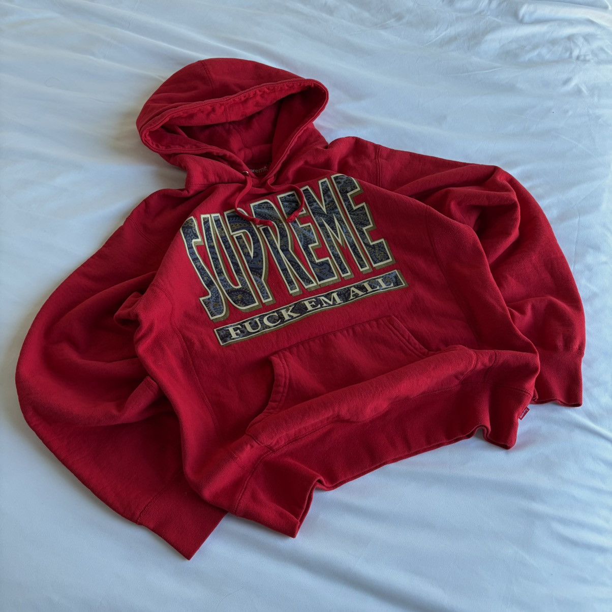 Supreme Paisley Fuck Em All Hoodie | Grailed