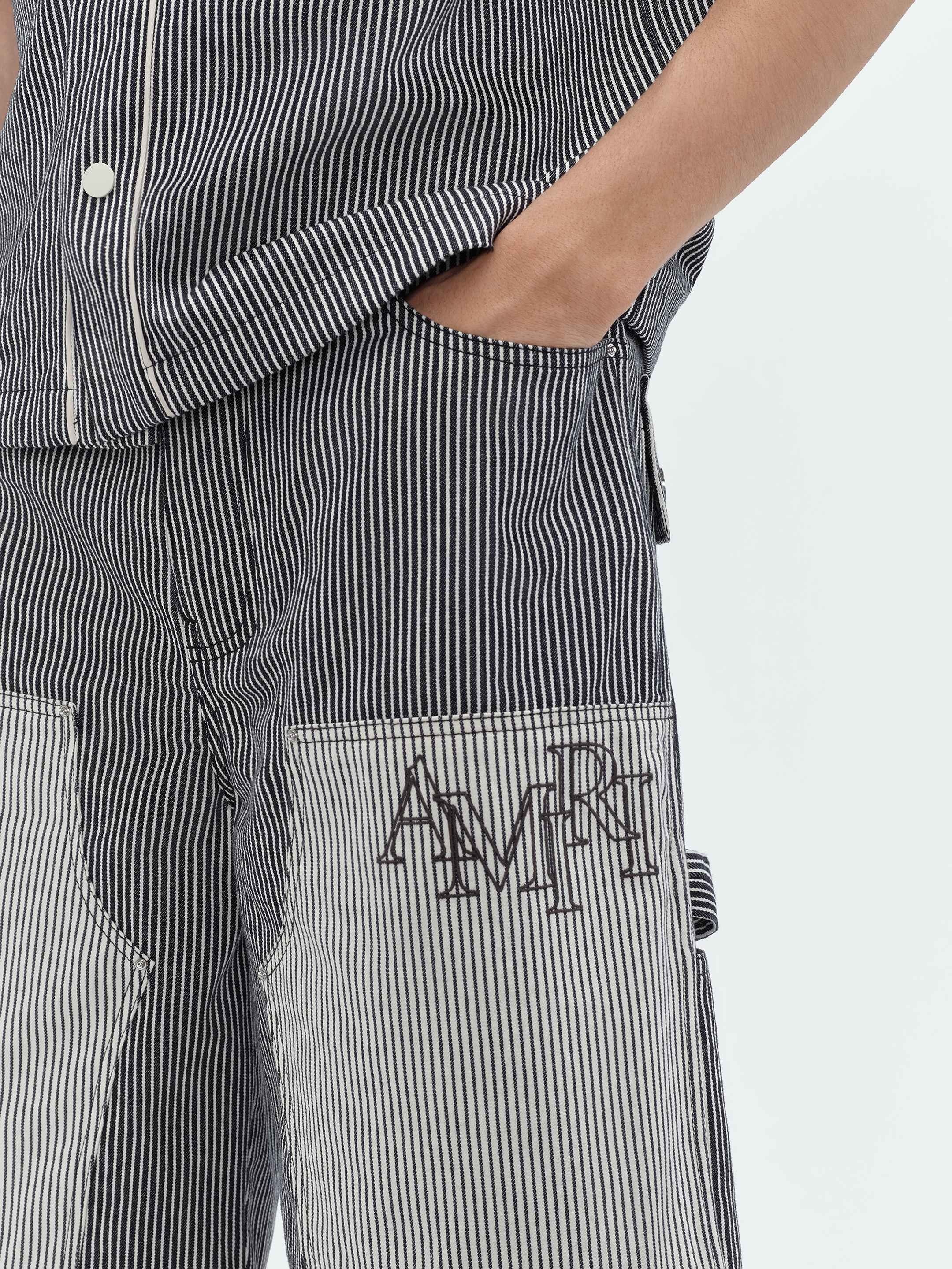 Amiri o1s1wg110425 Striped Denim Carpenter Short in Black/White Size US 36 / EU 52 - 8 Thumbnail