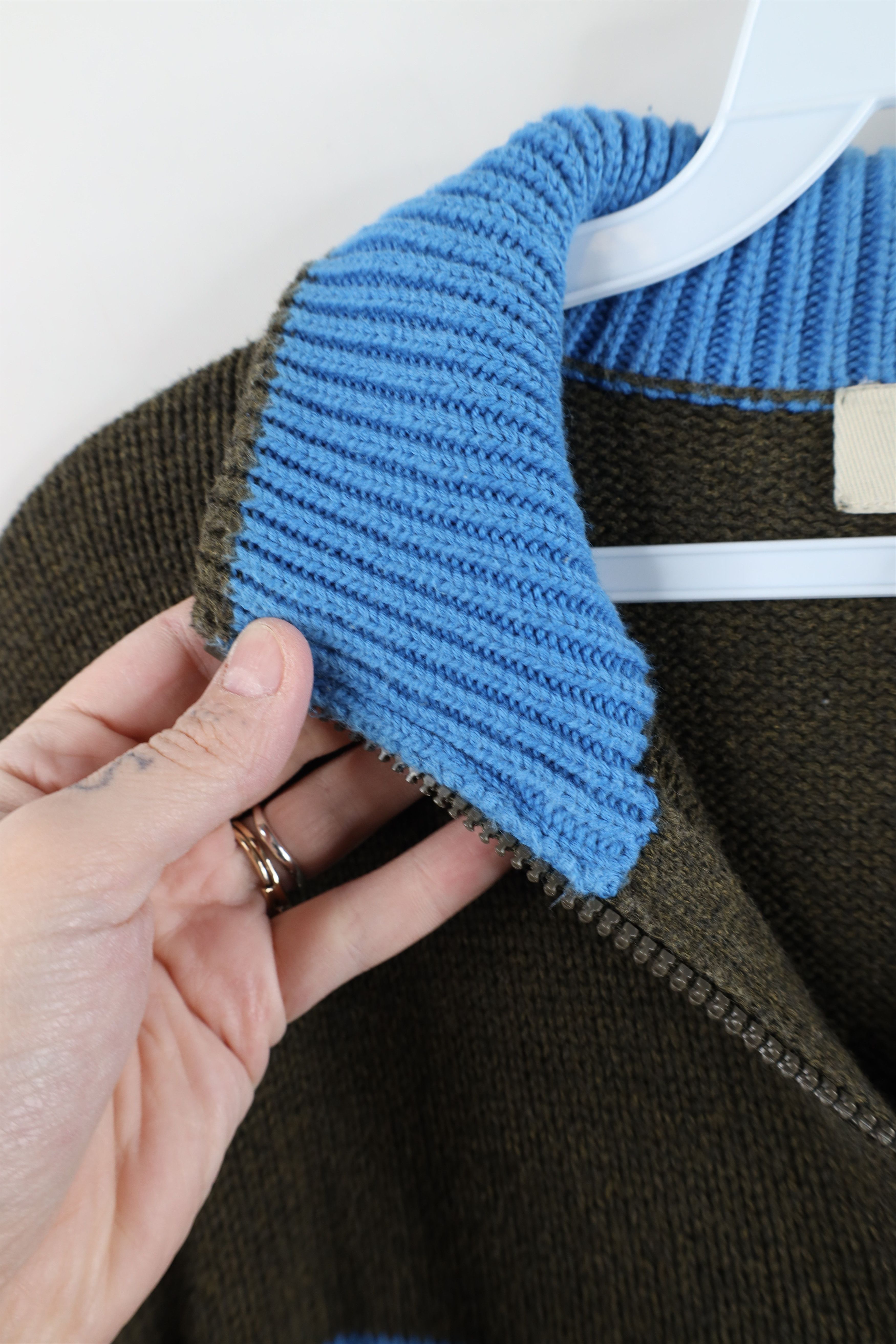 J.Crew × Vintage Vintage 90s J Crew Block Knit Half Zip Pullover Sweater Size US L / EU 52-54 / 3 - 5 Thumbnail