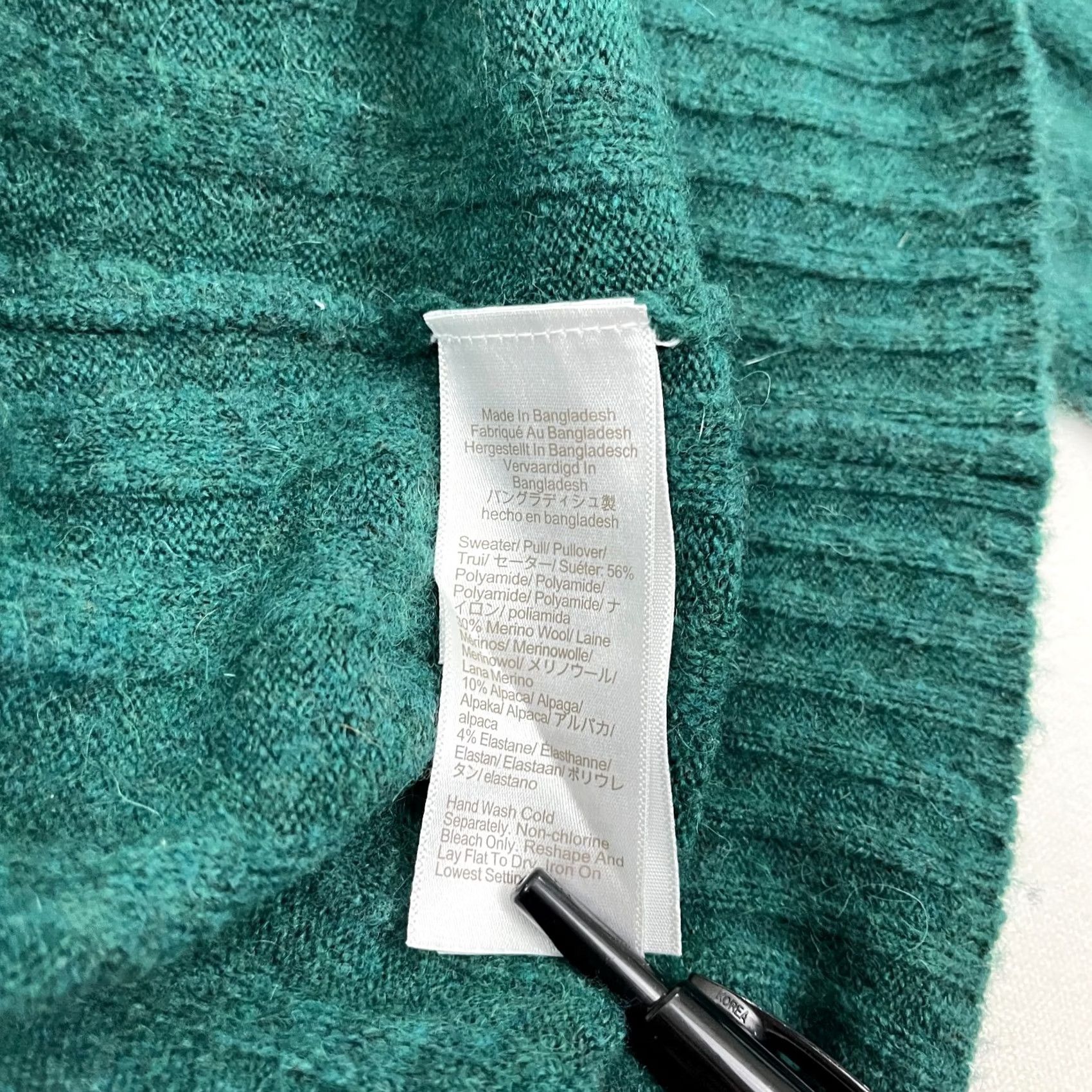 J.Crew VINTAGE: No (omit) J Crew Sweater Womens S Green SuperSoft Yarn Merino Wool Alpaca Ribbed Mockneck Size S / US 4 / IT 40 - 3 Thumbnail