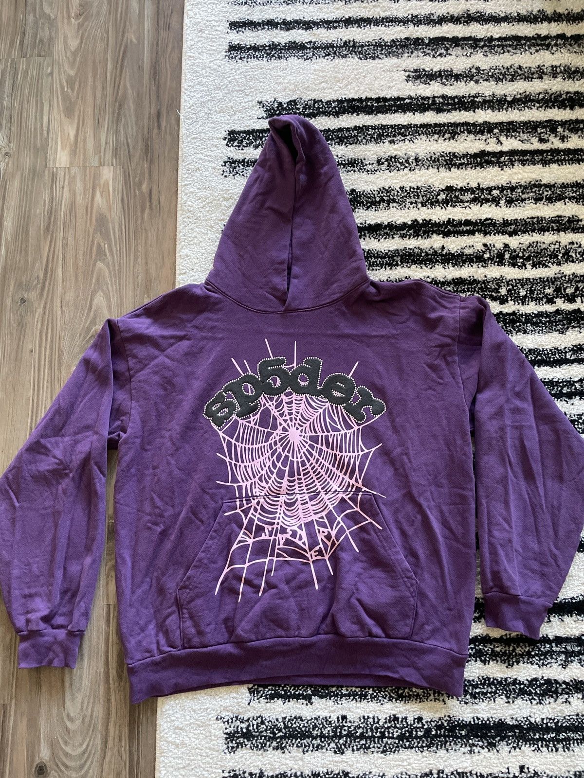 Pre-owned Spider Worldwide Sp5der 8 Days Of Sp5der Hoodie Xl In Purple