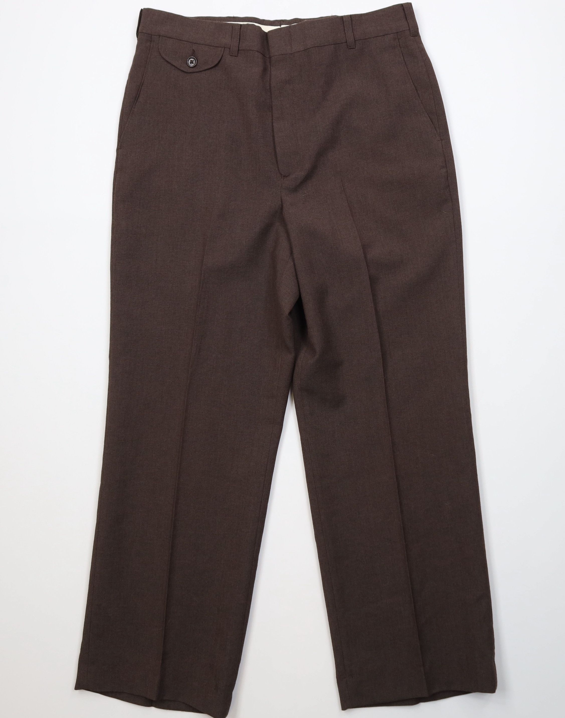 Vintage Vintage 90s Streetwear Wool Blend Wide Leg Chino Pants Brown Size US 32 / EU 48 - 1 Thumbnail