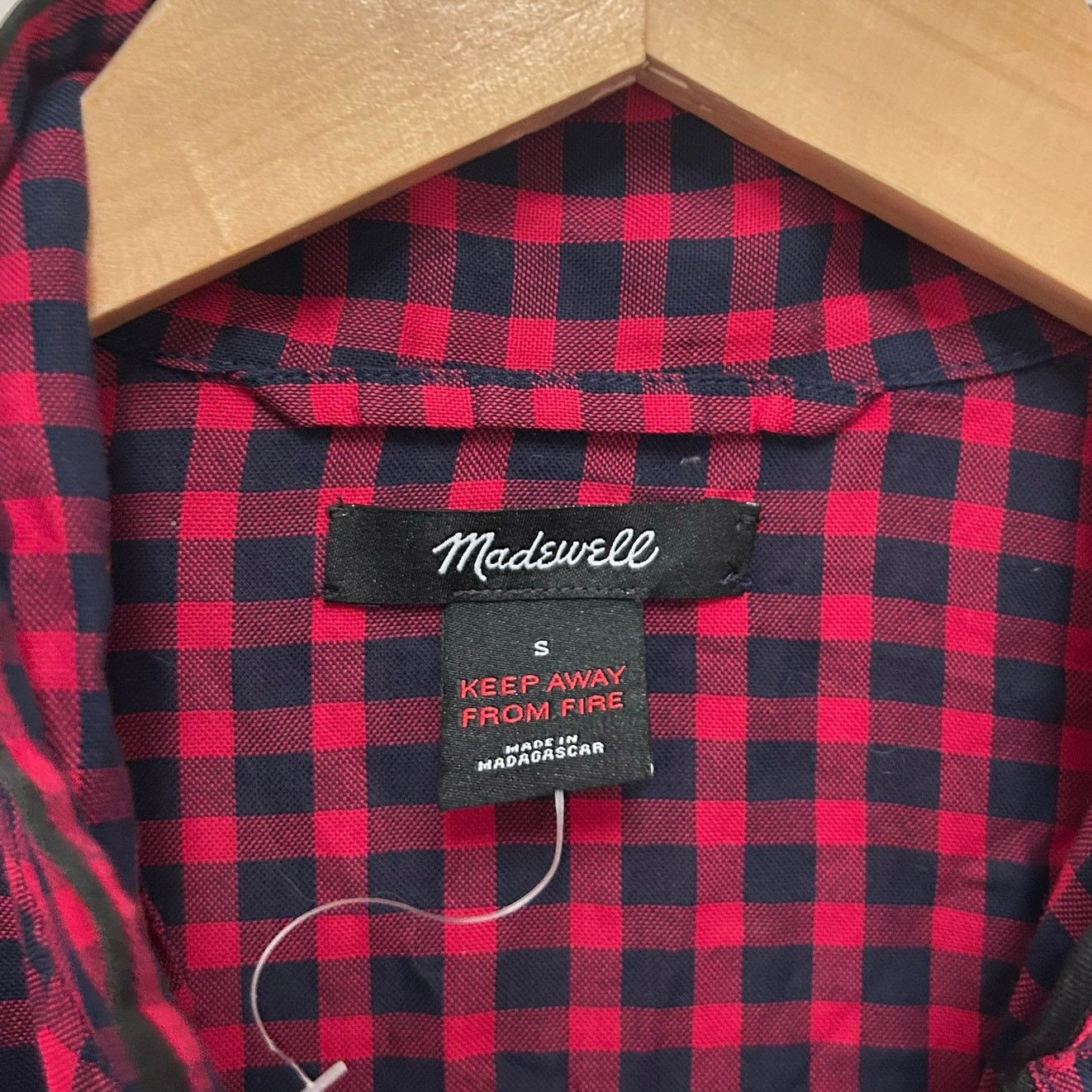 Madewell Madewell Red Black Gingham Long Sleeve Pajama Top Sz S Size S / US 4 / IT 40 - 2 Thumbnail