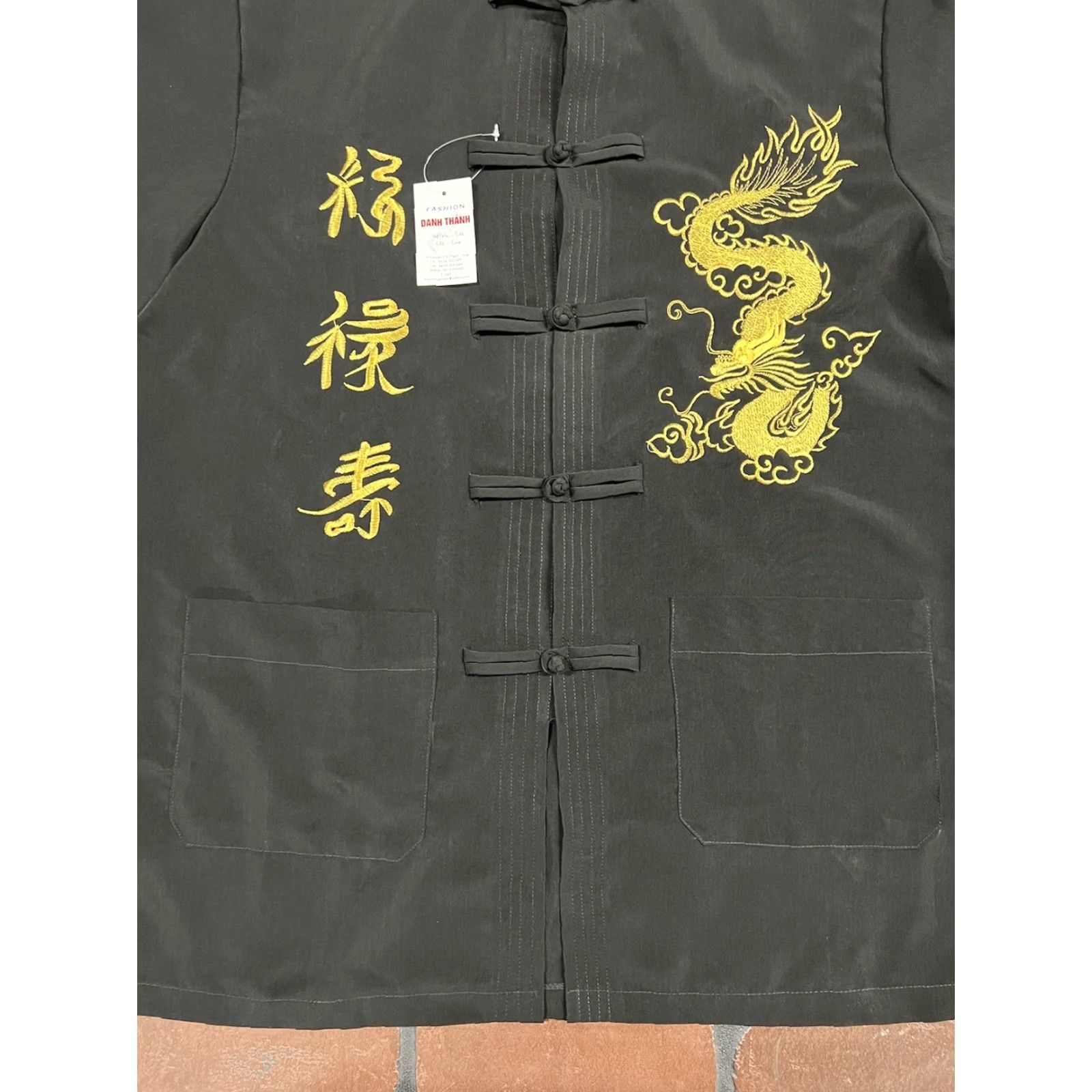 Vintage Danh Thanh Shirt Men’s XL Black Embroidered Dragon Silk NWT Size US XL / EU 56 / 4 - 4 Thumbnail