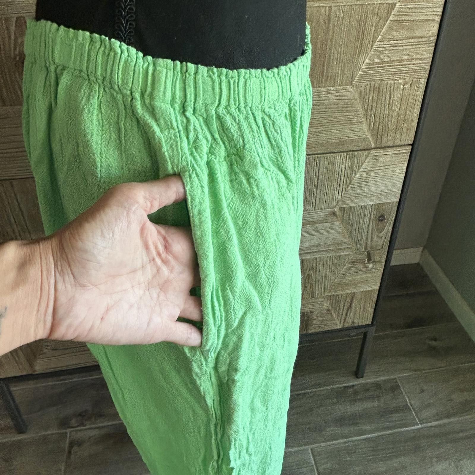 Designer NWT Oh My Gauze Womens Mint Green Pants Size 2 Elastic Waist Size 26" / US 2 / IT 38 - 2 Thumbnail
