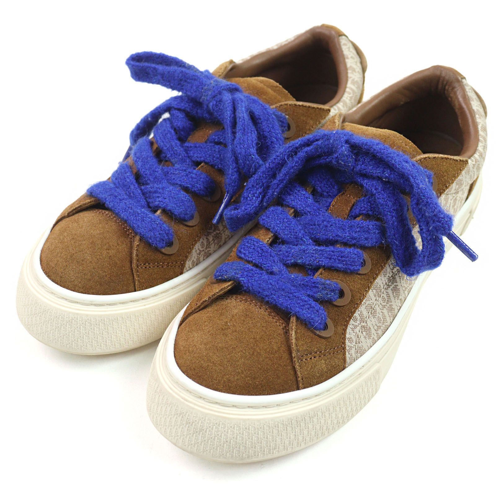 Dior Dior B33 Oblique Jacquard Leather Sneakers Suede Shoes in Brown, Men's