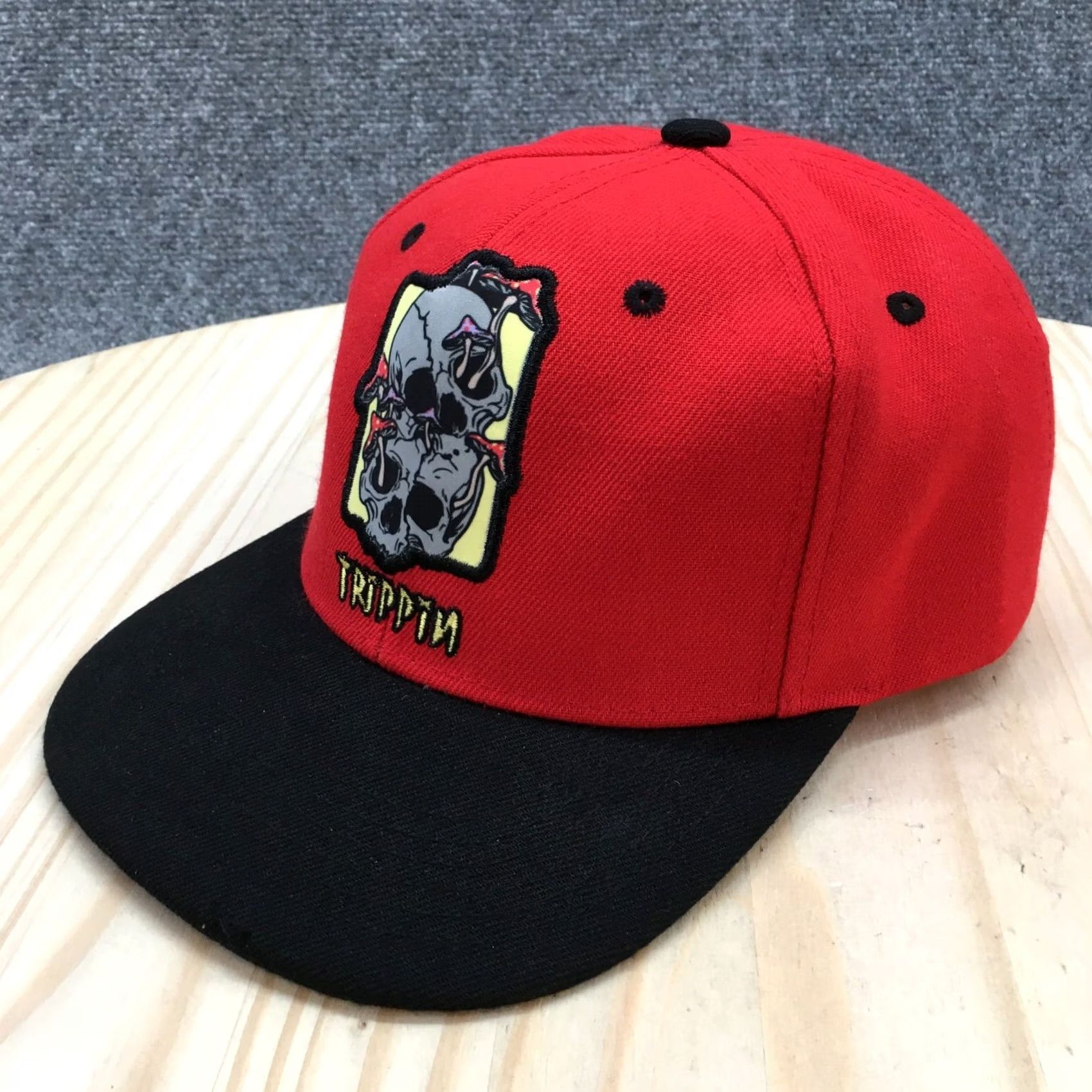 Ring Of Fire Ring Of Fire Trippin Skulls Snapback Cap Hat Mens One Size Red Flat Brim Logo Size ONE SIZE - 2 Thumbnail