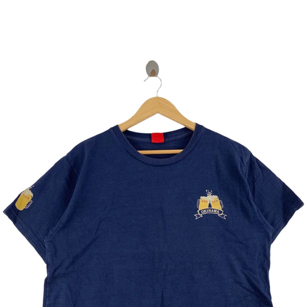Vintage ORION OKINAWA DRAFT BEER Pure Navy Tee Shirt Top Japan Size US L / EU 52-54 / 3 - 5 Thumbnail