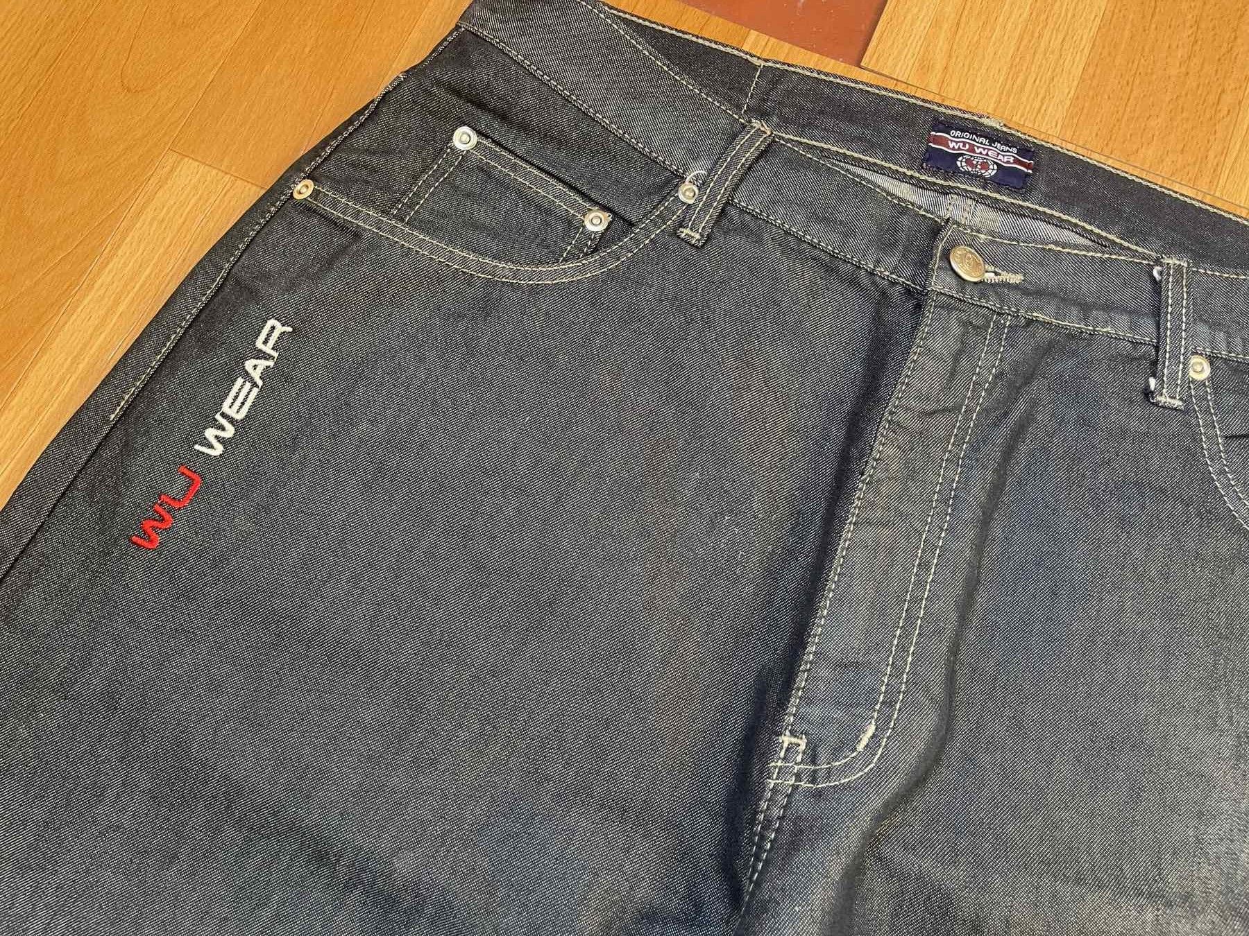 Wu-Tang Clan Wu Wear jeans, shiny gray silver Wu-Tang Clan, 90s baggy 34 Size US 34 / EU 50 - 6 Thumbnail
