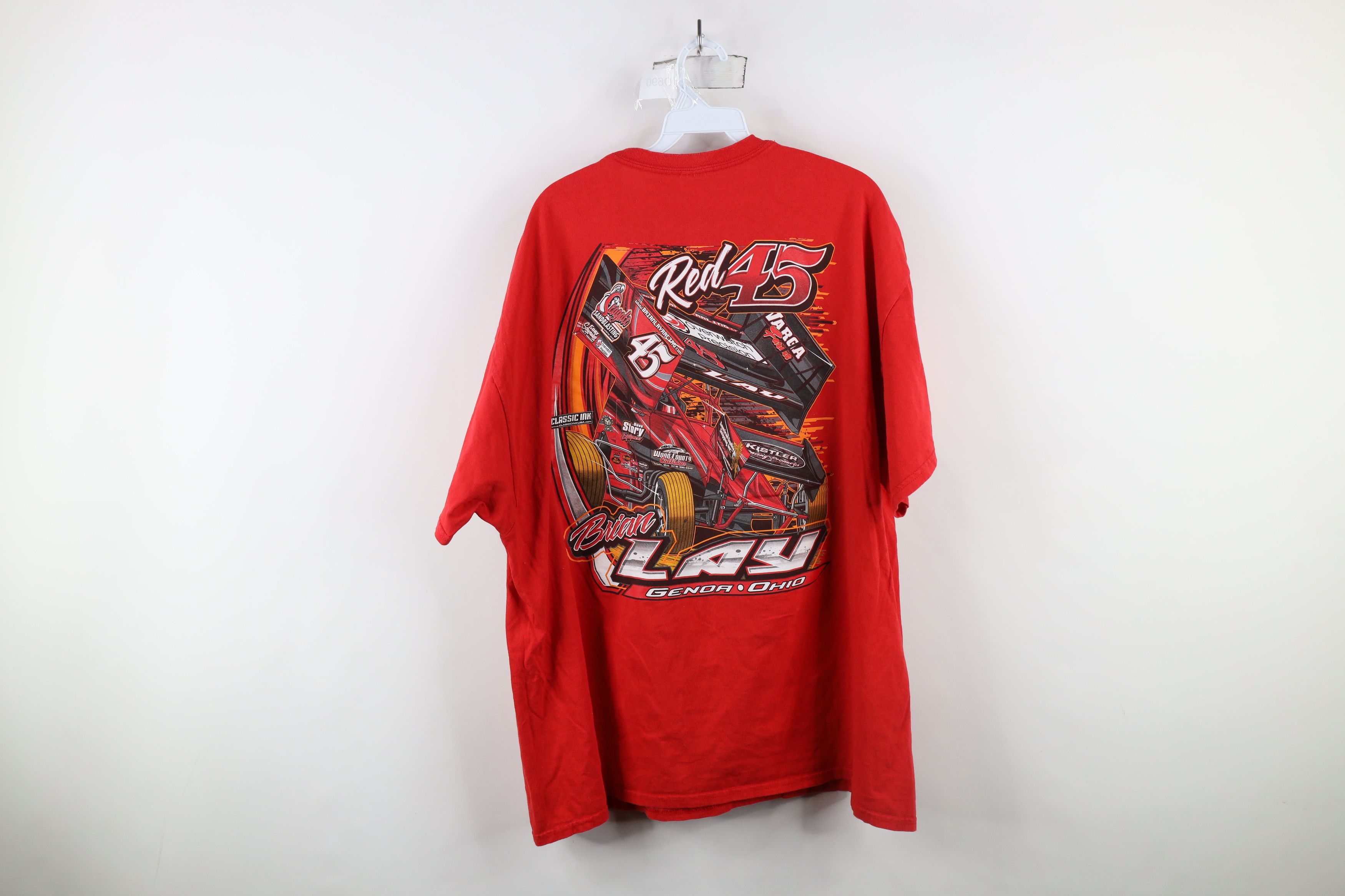 Vintage Vintage Y2K Streetwear Red 45 Car Racing Tribal T-Shirt Red Size US XXL / EU 58 / 5 - 7 Thumbnail