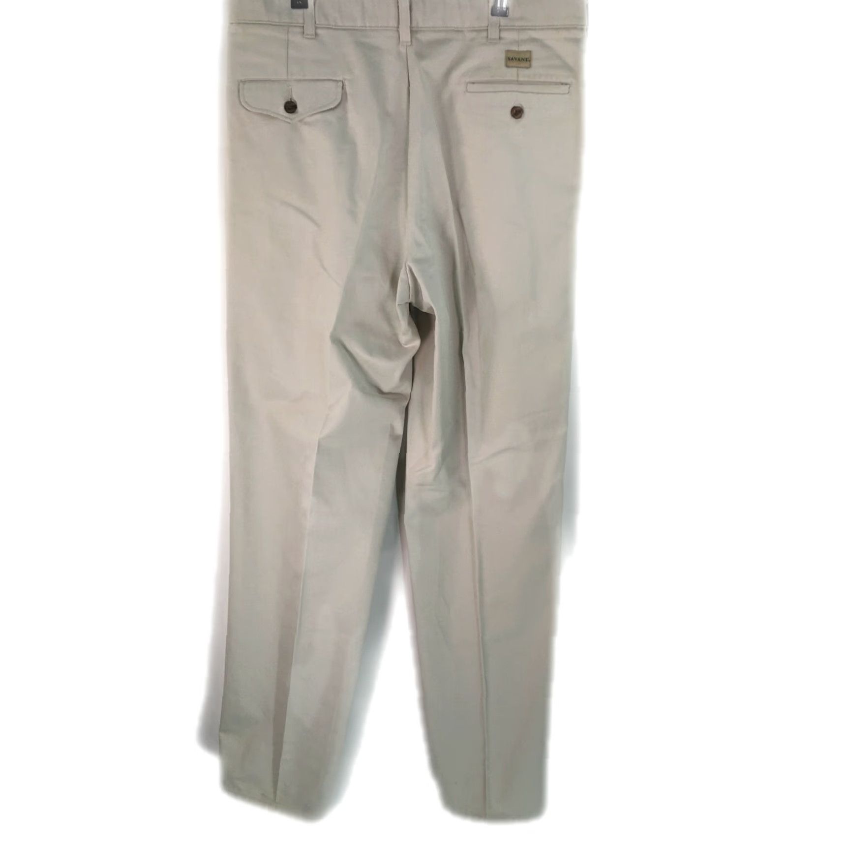 Savane Savane Men's White No Wrinkle Chino Dress Pants 36X34 Straight Leg Regular Fit Casual Size US 36 / EU 52 - 2 Thumbnail