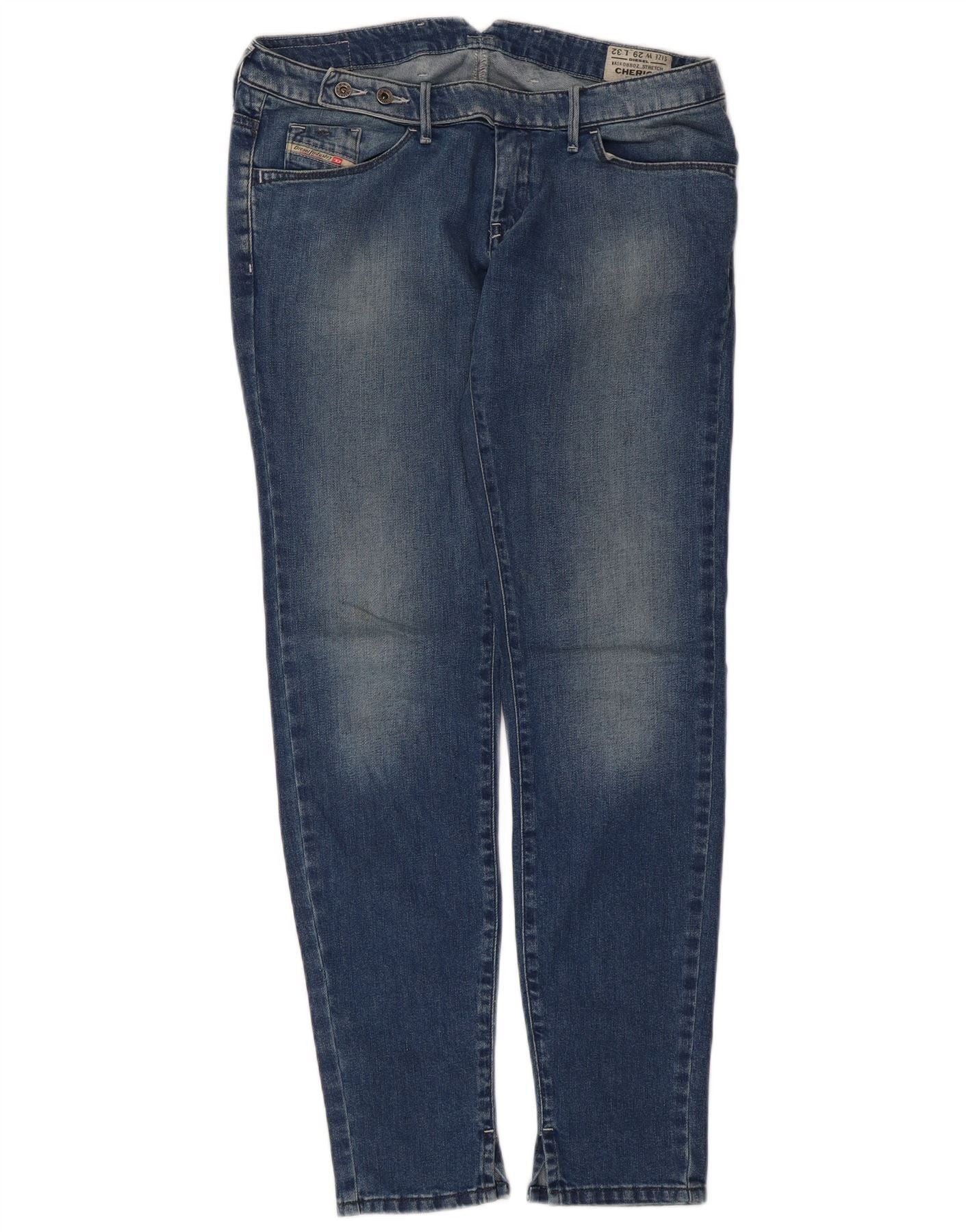 Diesel Womens Cherick Slim Tapered Jeans W29 L32 Blue Cotton Size 42" / US 20 - 1 Thumbnail