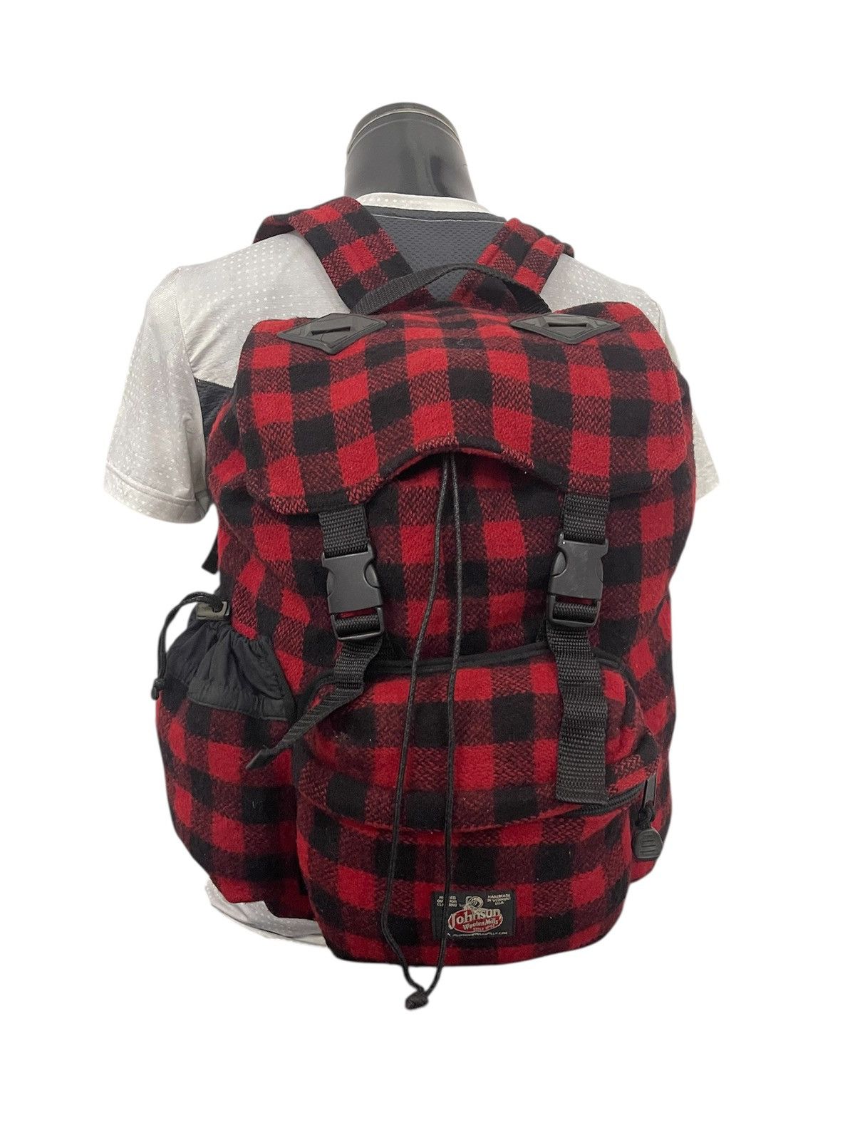 Johnson Woolen Mills Red Plaid Johnson Woolen Mill Rucksack Bagpack Size ONE SIZE - 2 Thumbnail