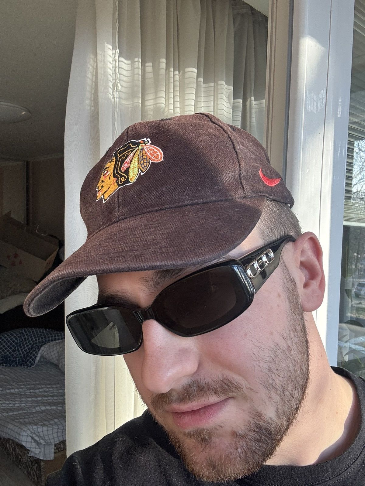 NHL × Nike Vintage NHL CHICAGO Blackhawks Nike 00s cap rare hat Size ONE SIZE - 9 Thumbnail