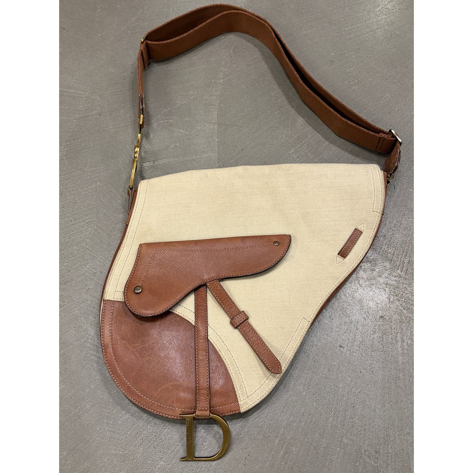 Dior 2002 Christian Dior by John Galliano canvas Saddle bag Size ONE SIZE - 1 Thumbnail