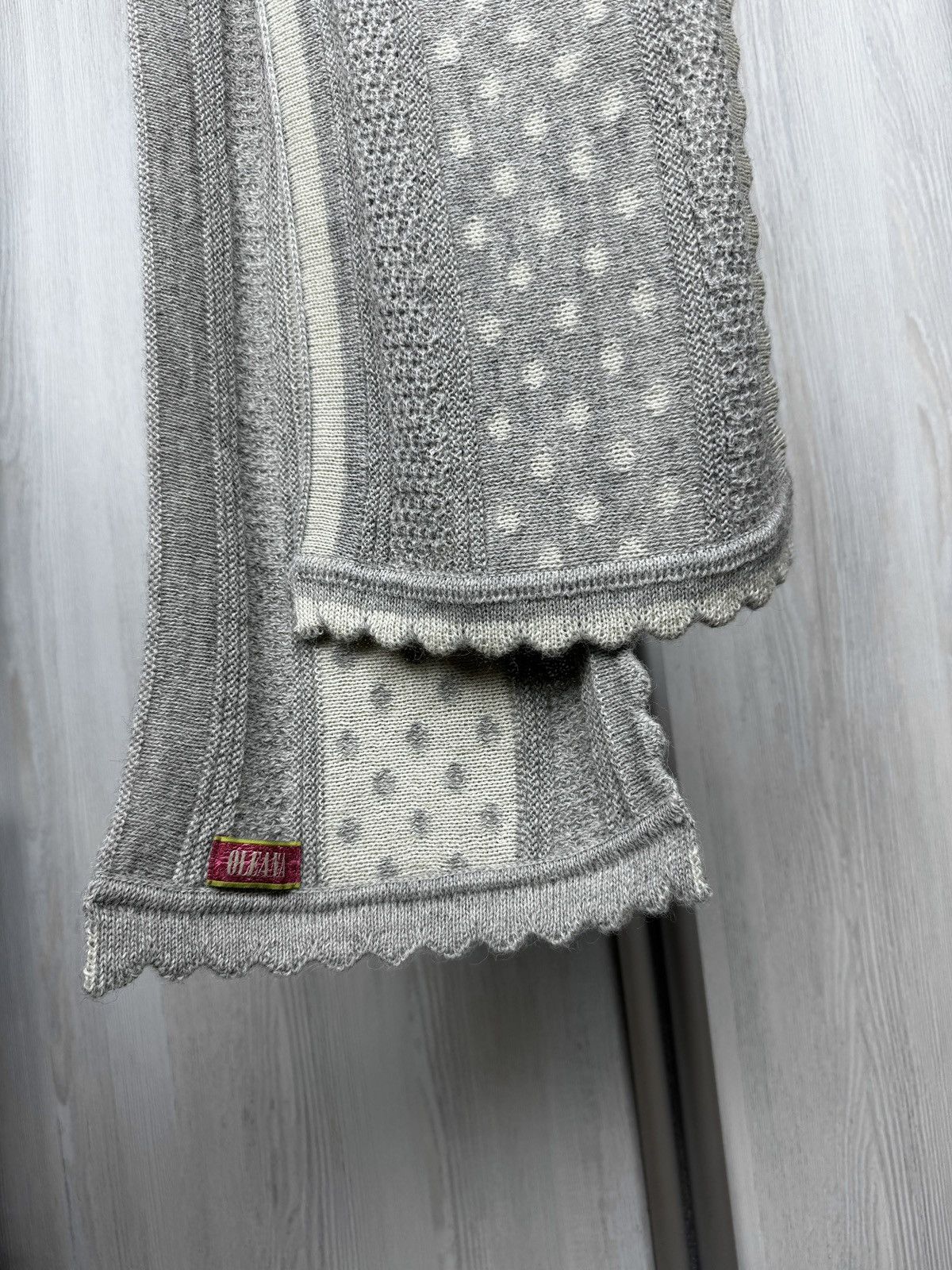 Other Oleana Wool Knit Scarf Grey White Size ONE SIZE - 5 Thumbnail