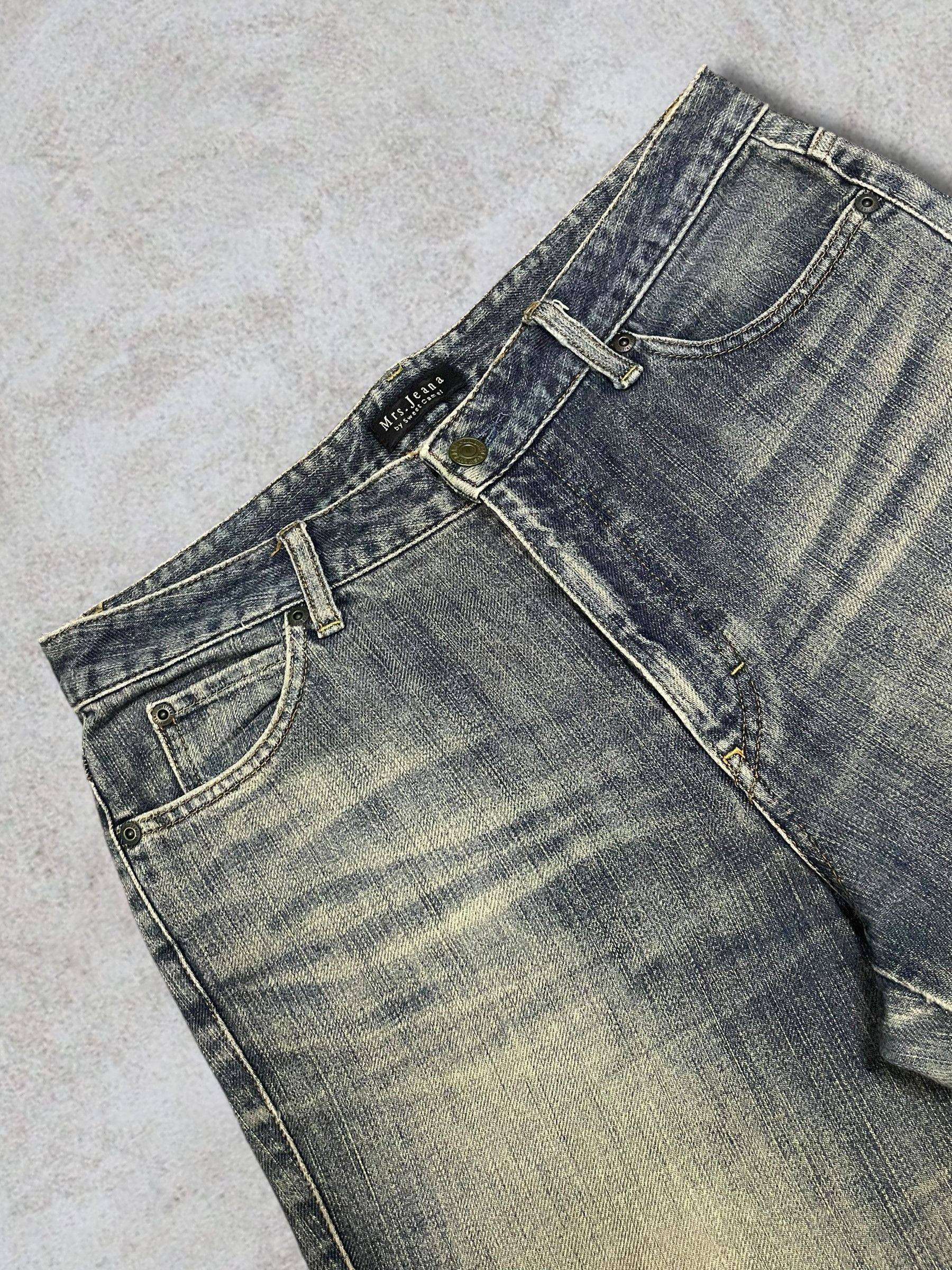 Japanese Brand Vintage Japanese Mrs.Jeana Mud Wash Flare Moms Jeans Size 32" / US 10 / IT 46 - 6 Thumbnail