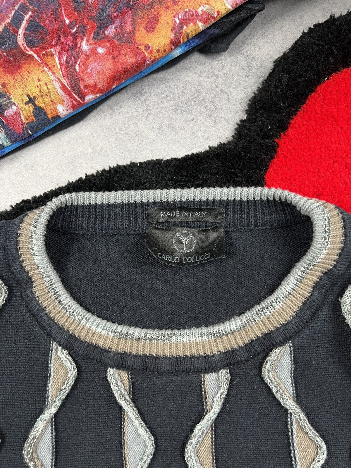 Carlo Colucci Vintage Carlo Colucci 3D Cable Coogi Style Y2K Sweater Size US L / EU 52-54 / 3 - 5 Thumbnail