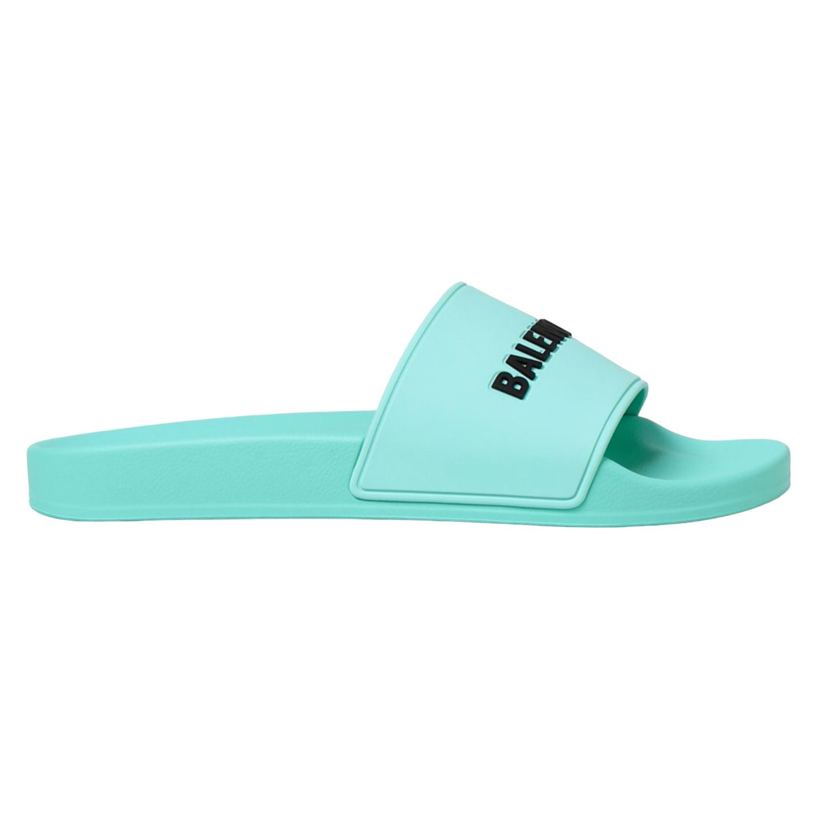 Balenciaga Balenciaga Mint Black Bicolor Rubber Logo Slide On Pool Size US 7 / IT 37 - 1 Thumbnail