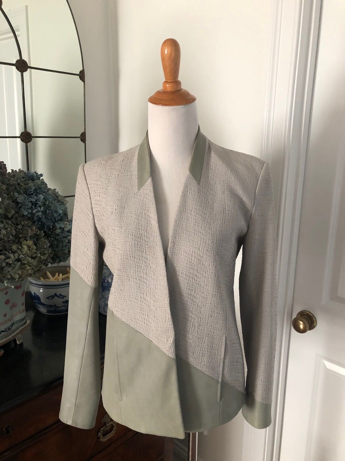 Helmut Lang Helmut Lang leather trim assymetric patchwork blazer jacket Size S / US 4 / IT 40 - 3 Thumbnail