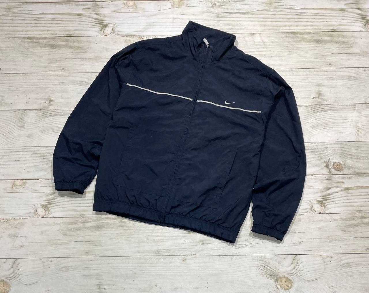 Nike Vintage Nike Track Jacket Nylon Top Striped 2000s Y2K Swoosh Size US L / EU 52-54 / 3 - 1 Thumbnail