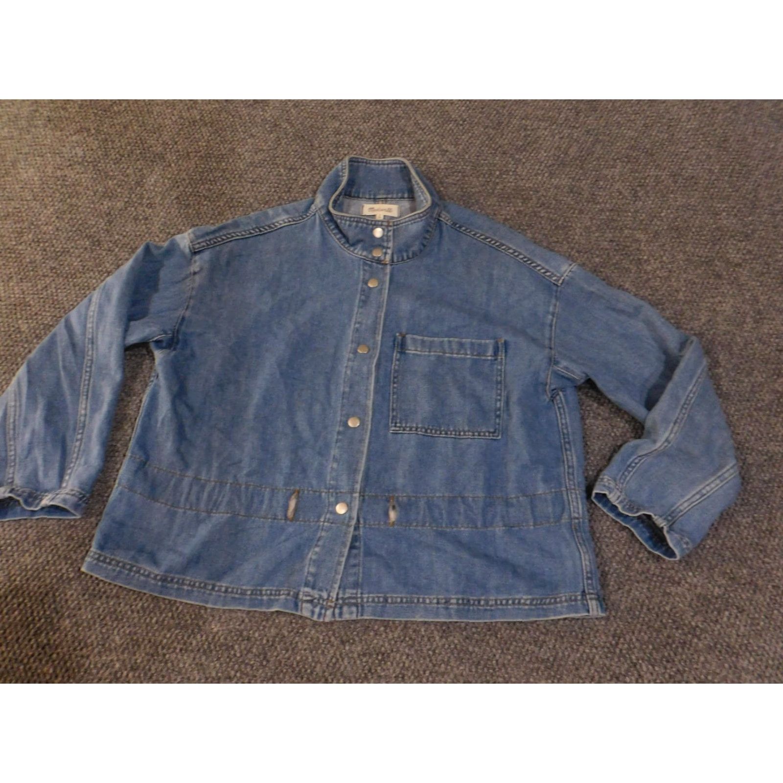Madewell Madewell Jacket Womens Medium Blue Denim Chore Coat Utility Workwear Belted Size M / US 6-8 / IT 42-44 - 4 Thumbnail